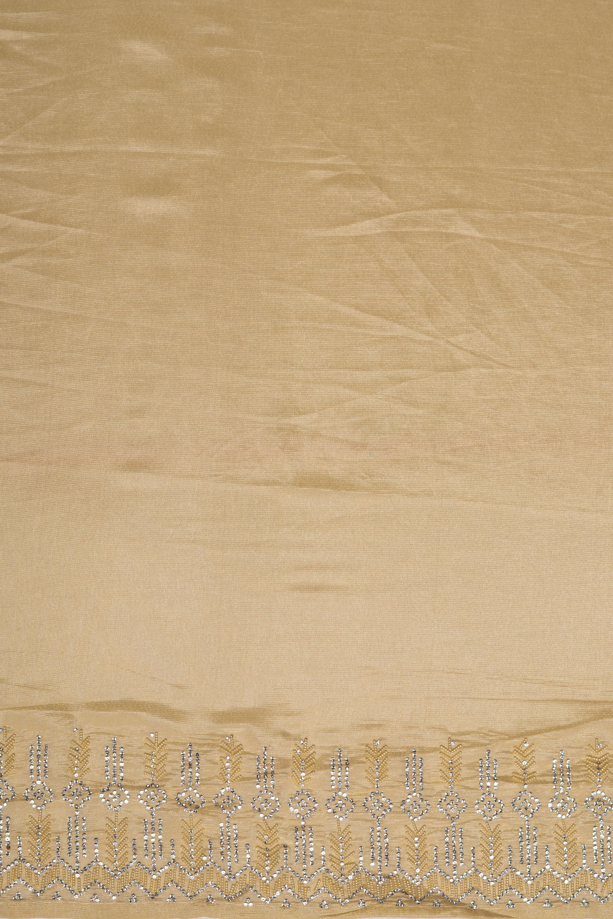 Yellow Georgette Saree With Stone Work