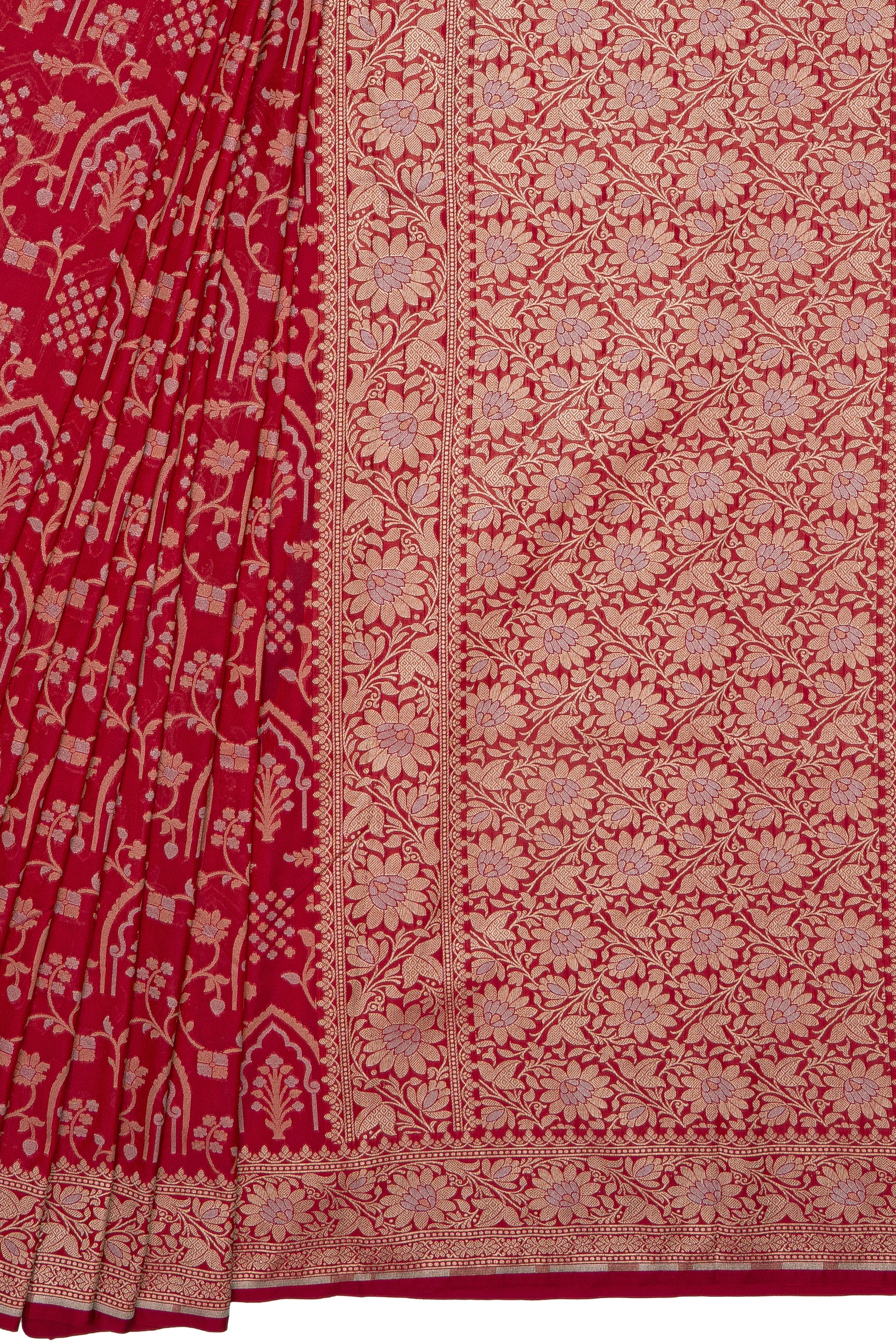 Rani Pink Katan Silk Banarasi Saree