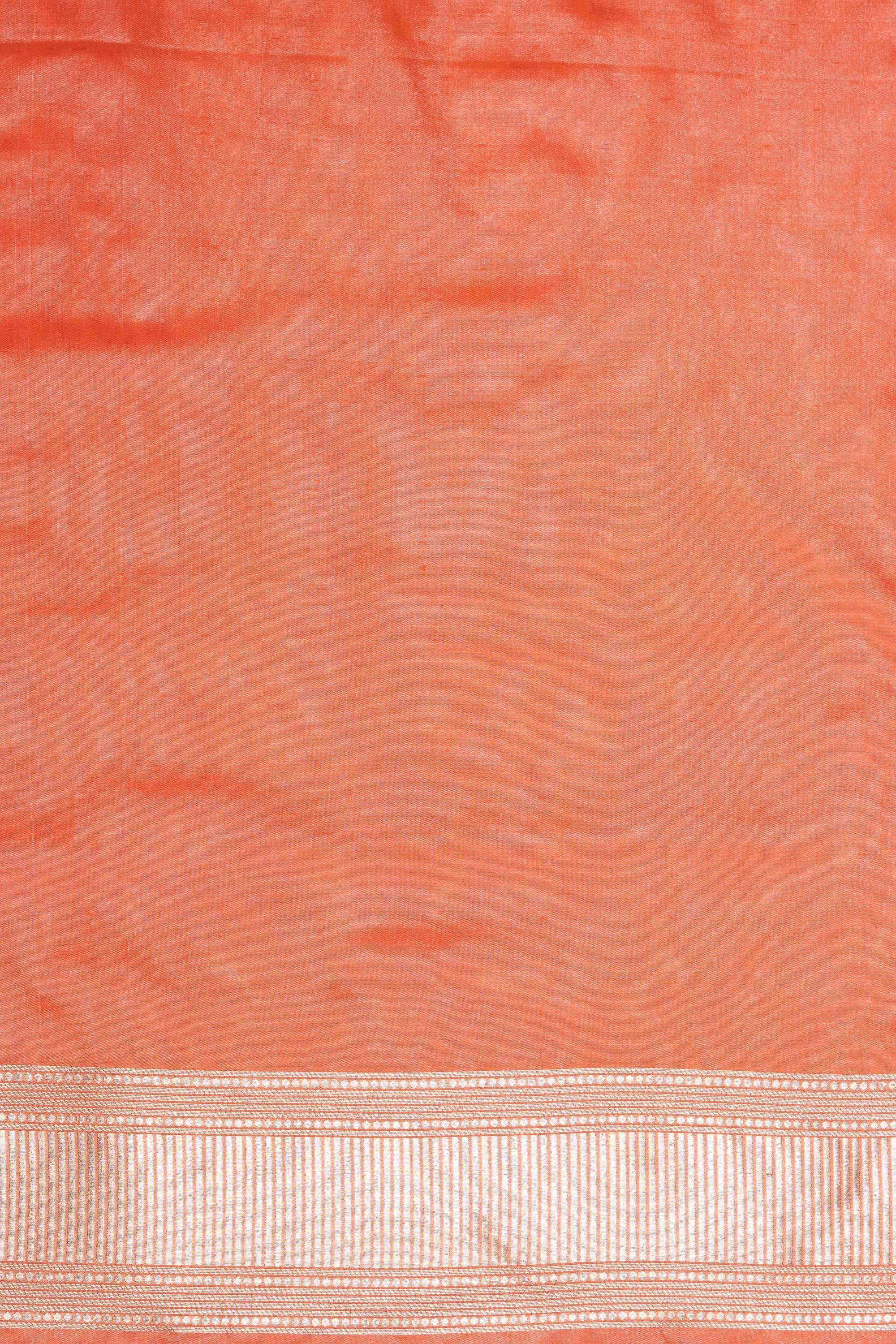 Orange Katan Silk Saree