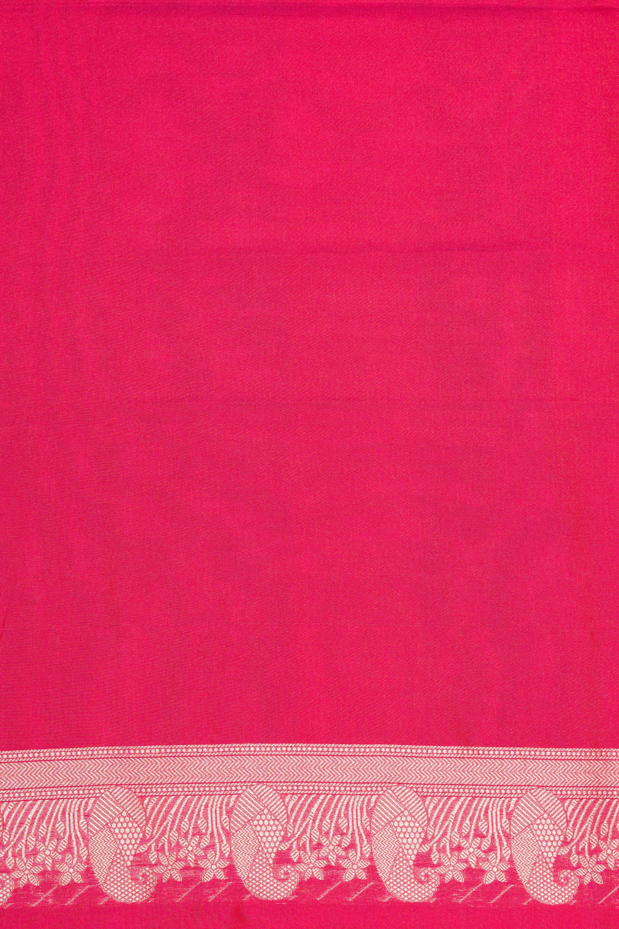 Rani Pink Katan Silk Banarasi Saree with Leheriya Pattern
