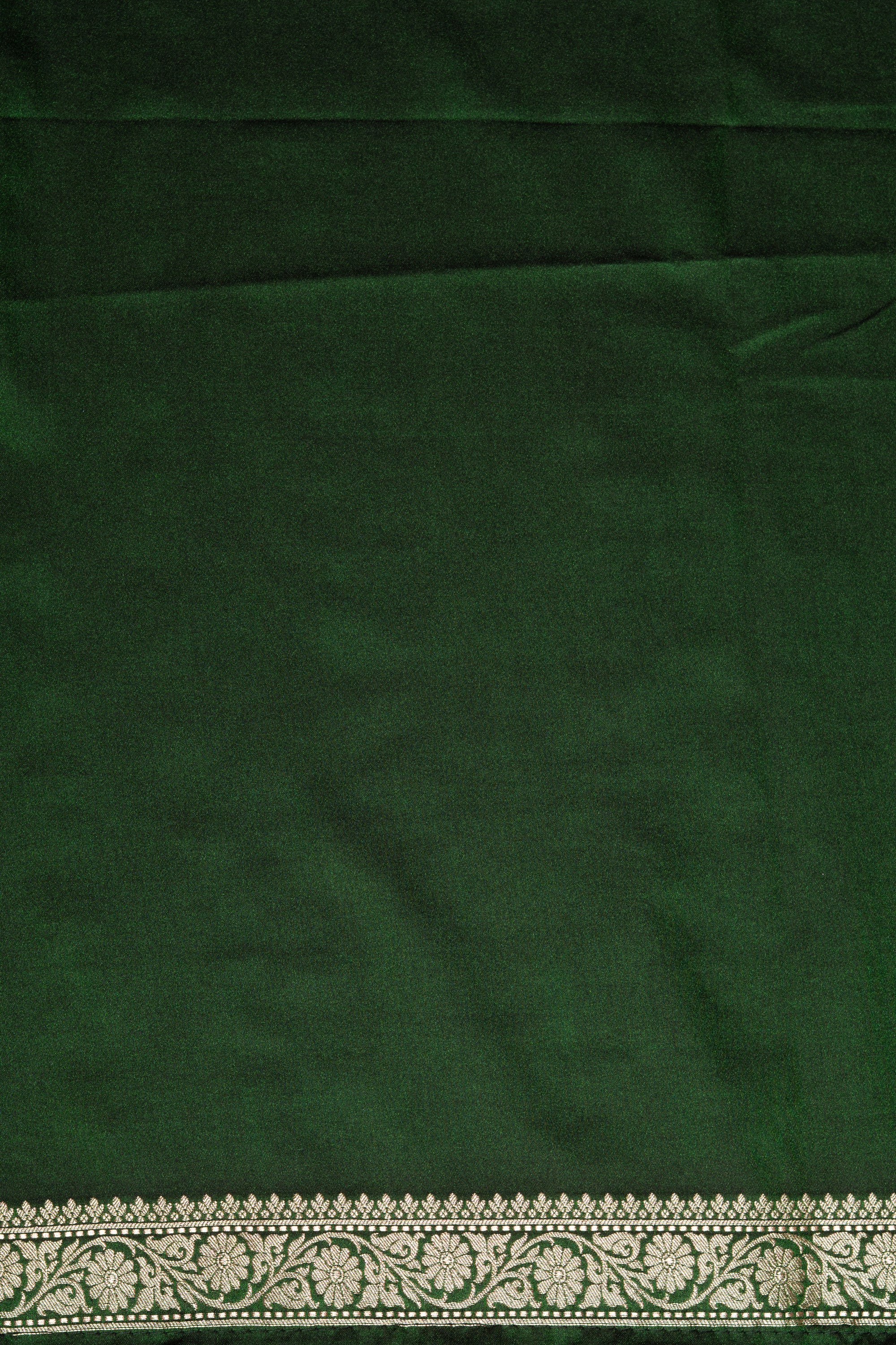 Bottle Green Katan Silk Banarasi Saree