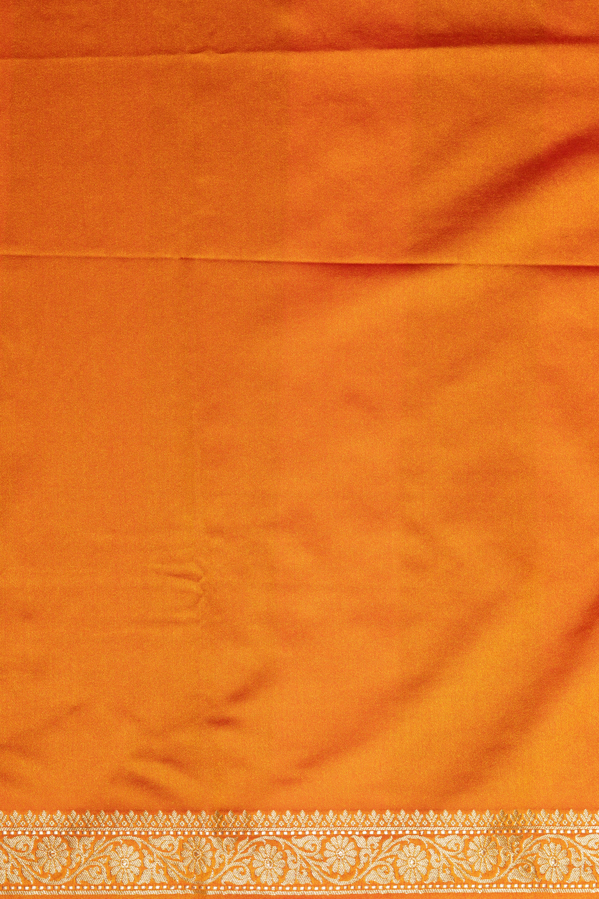Orange Katan Silk Banarasi Saree