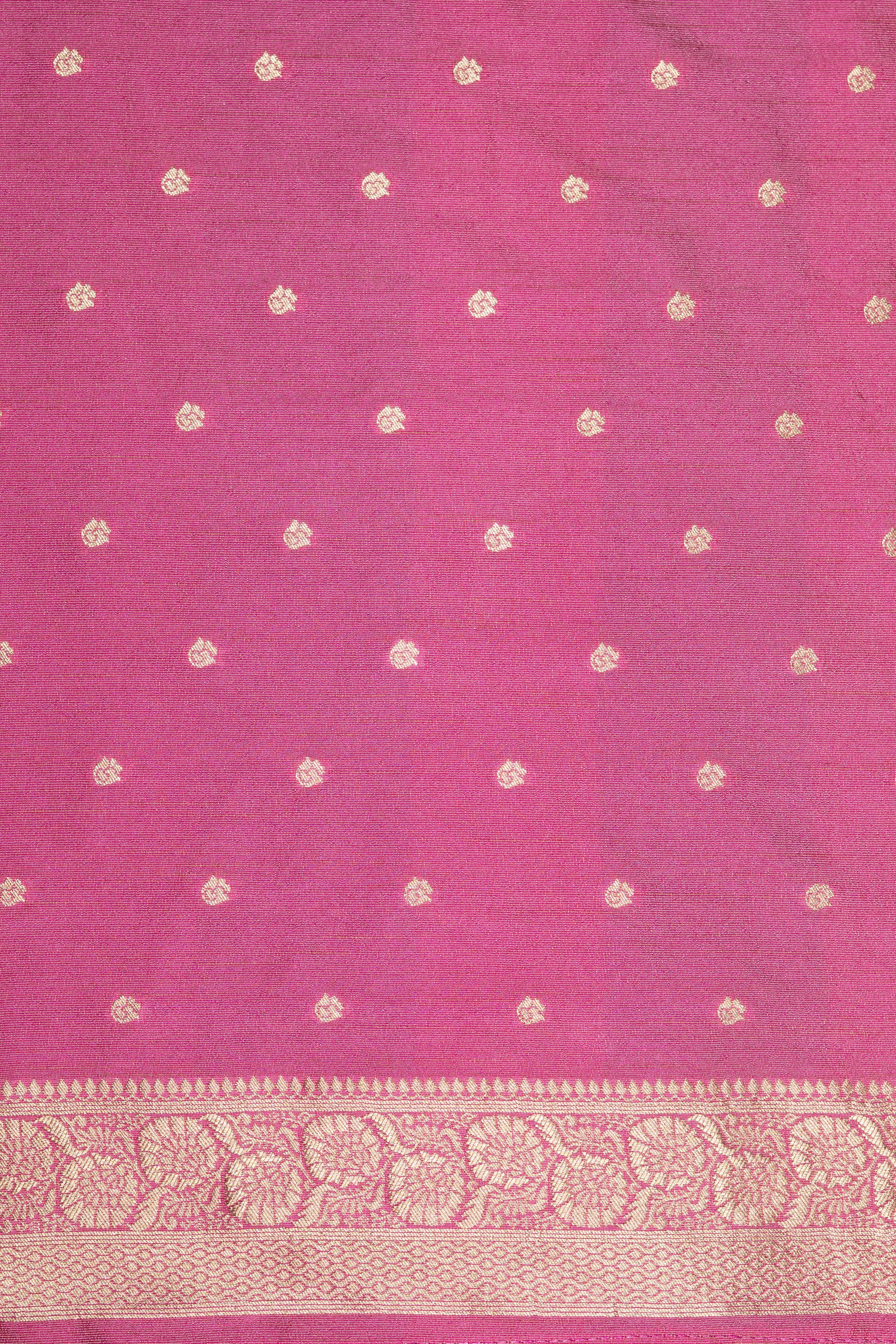 Pink Silk Linen Banarasi Saree
