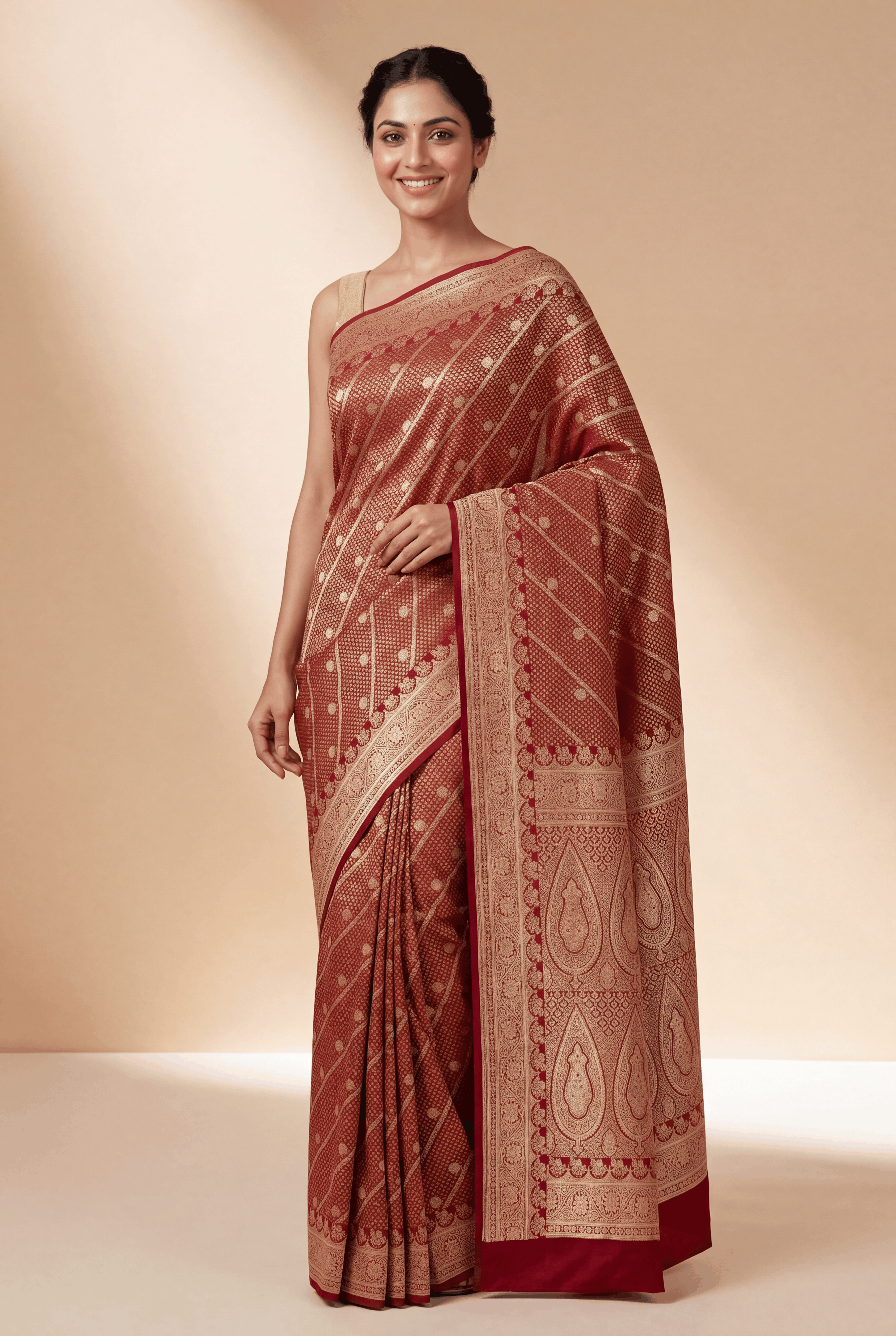 Red Katan Silk Banarasi Brocade Saree