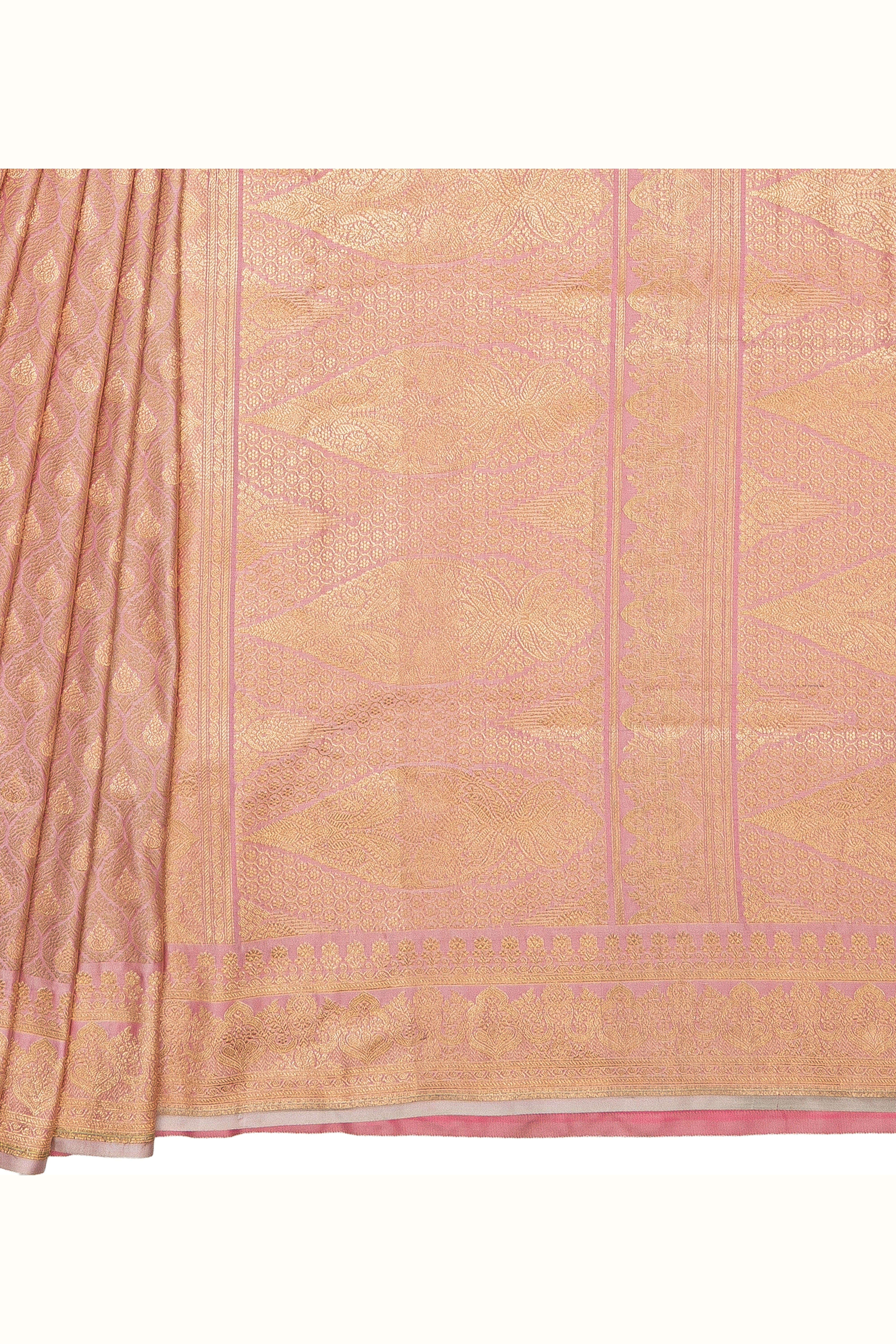 Pastel Pink Katan Silk Banarasi Brocade Saree