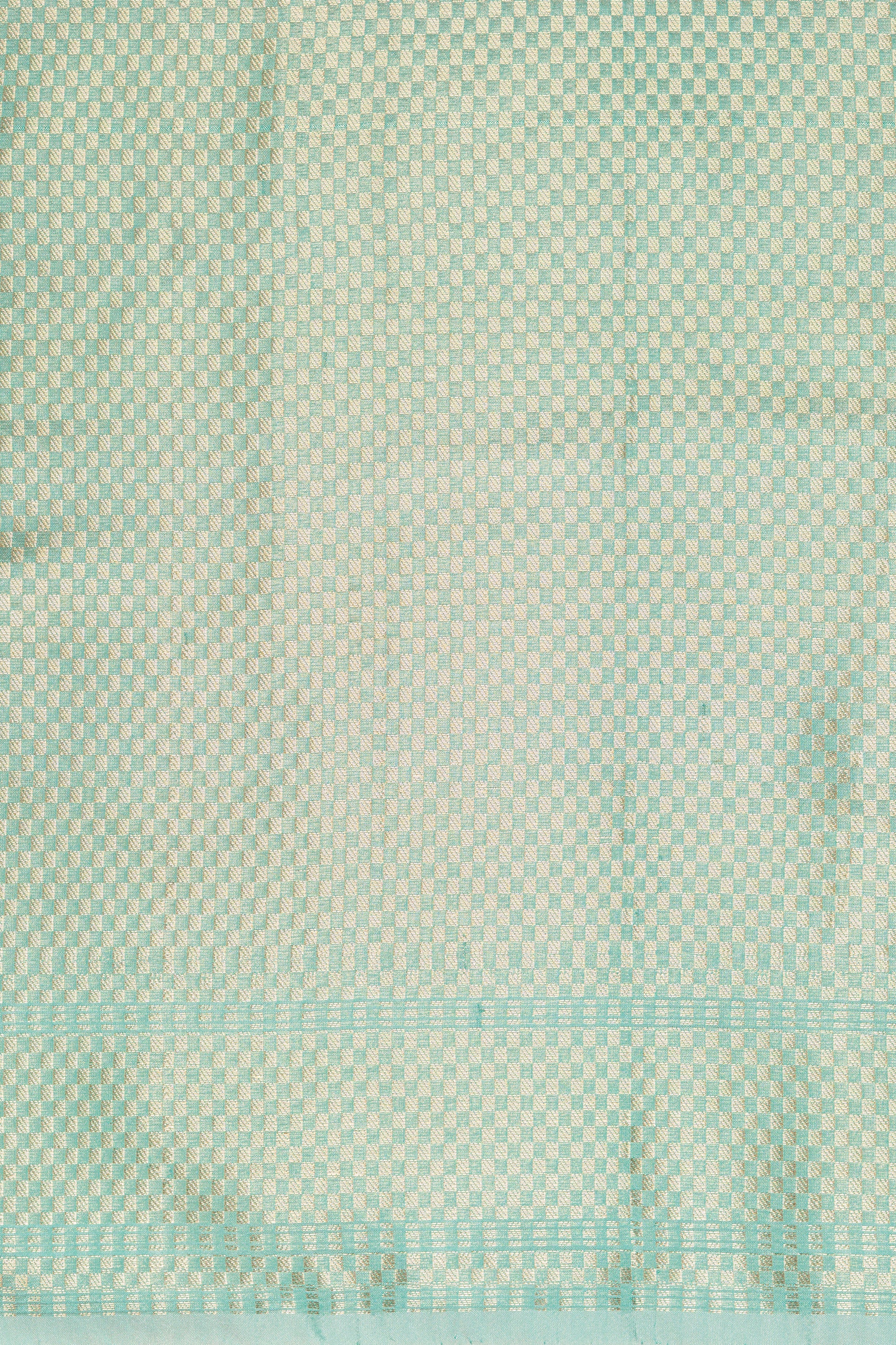 Sea Green Katan Silk Banarasi Saree with Jaal pattern
