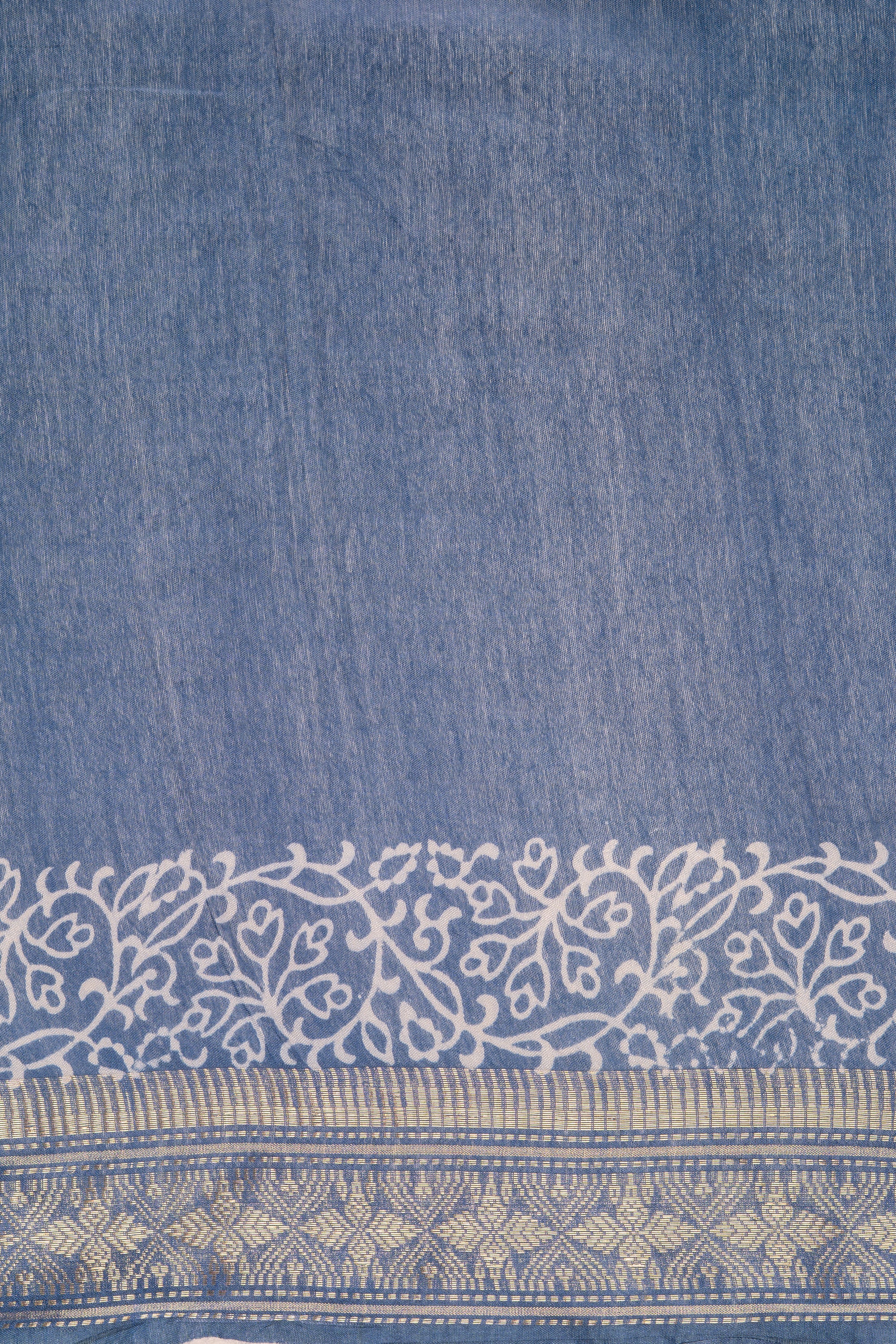 Blue Tussar Silk Saree