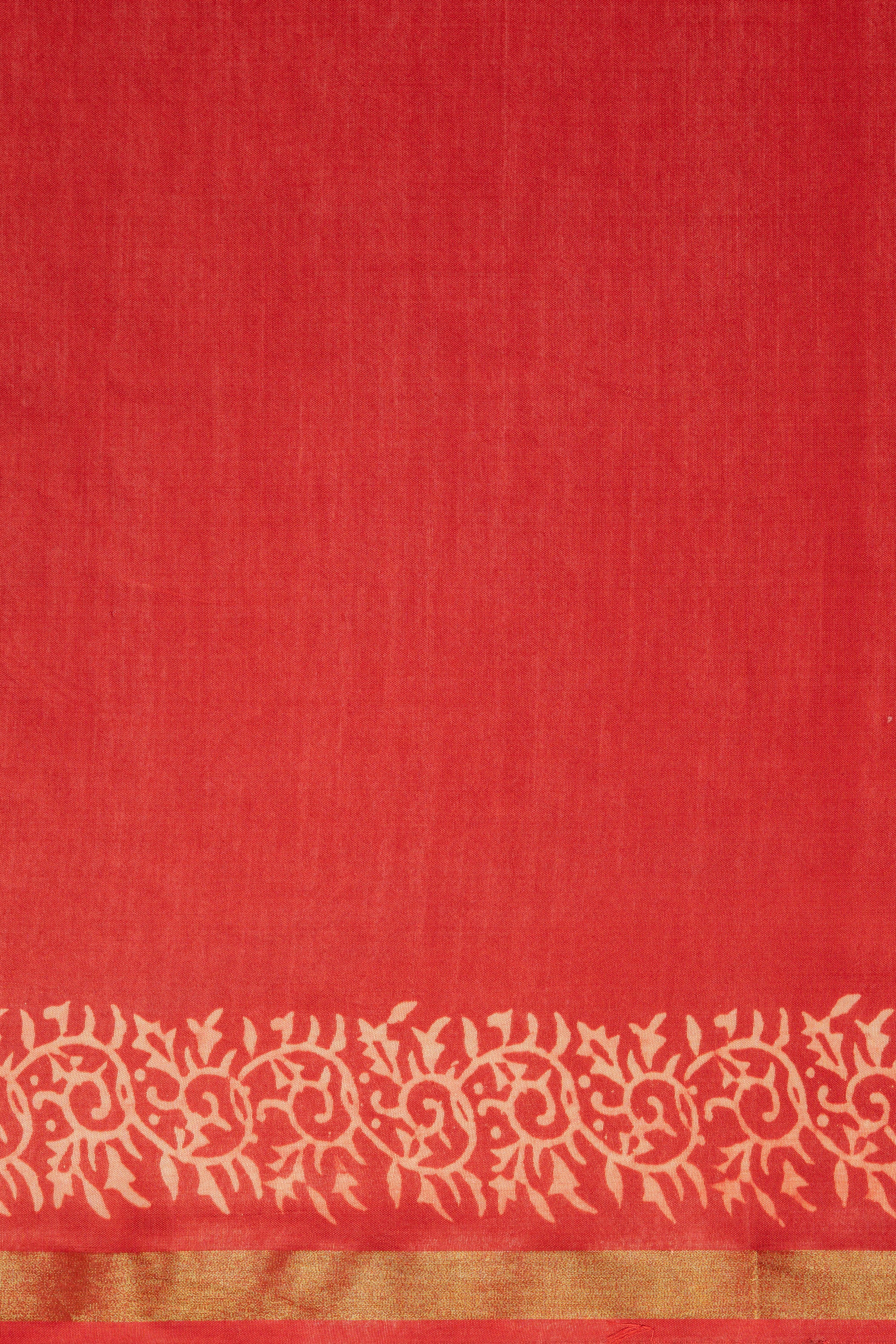 Red Dupion Silk Saree