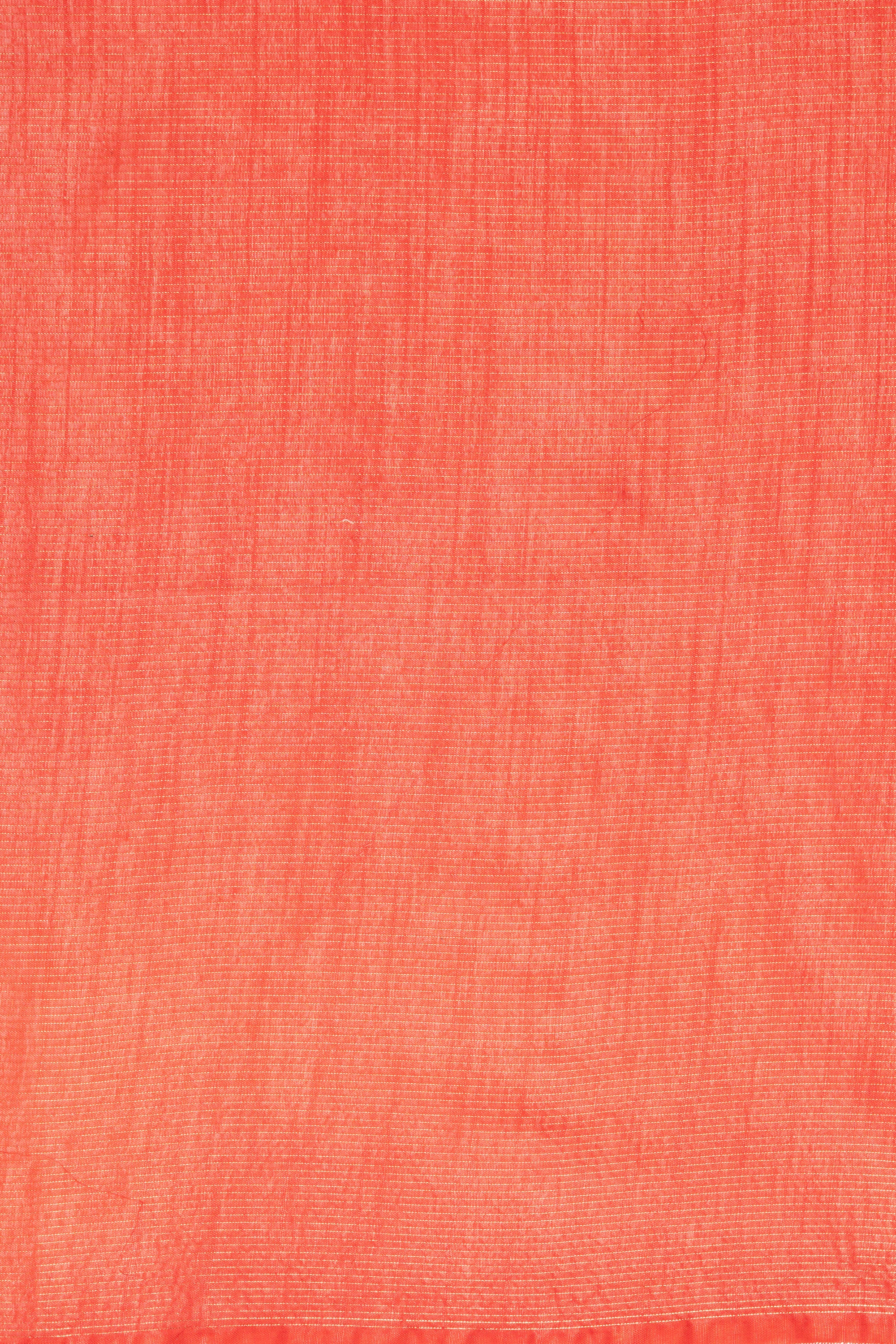 Orange Tussar Silk Saree