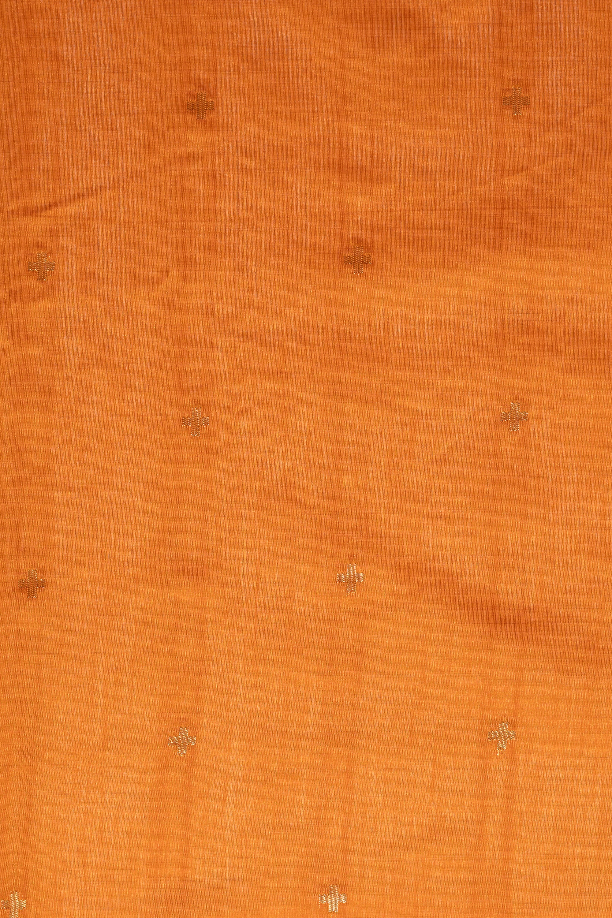 Earthy Beige Cotton Saree with Geometric pattern