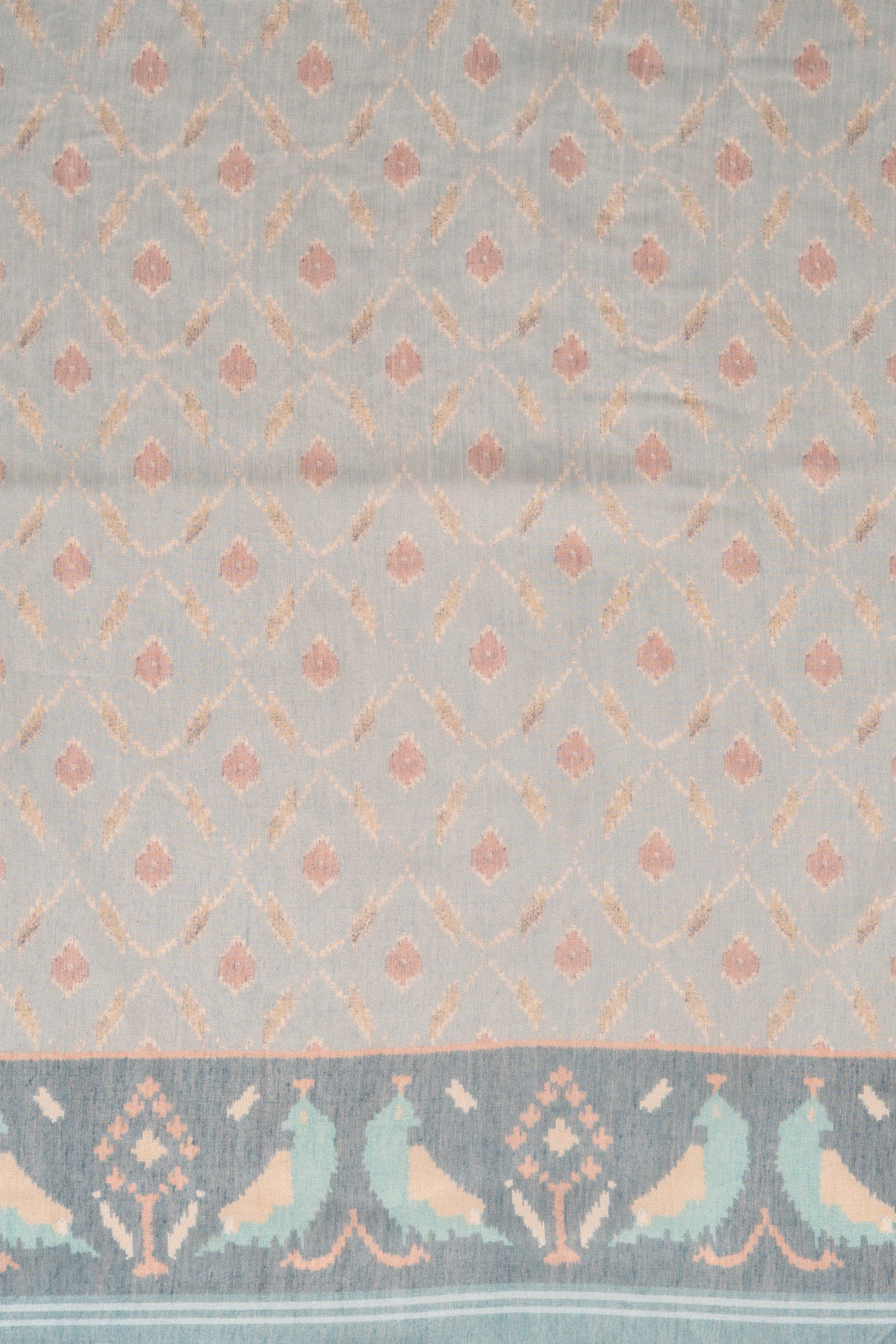 Teal Maheshwari Cotton Saree