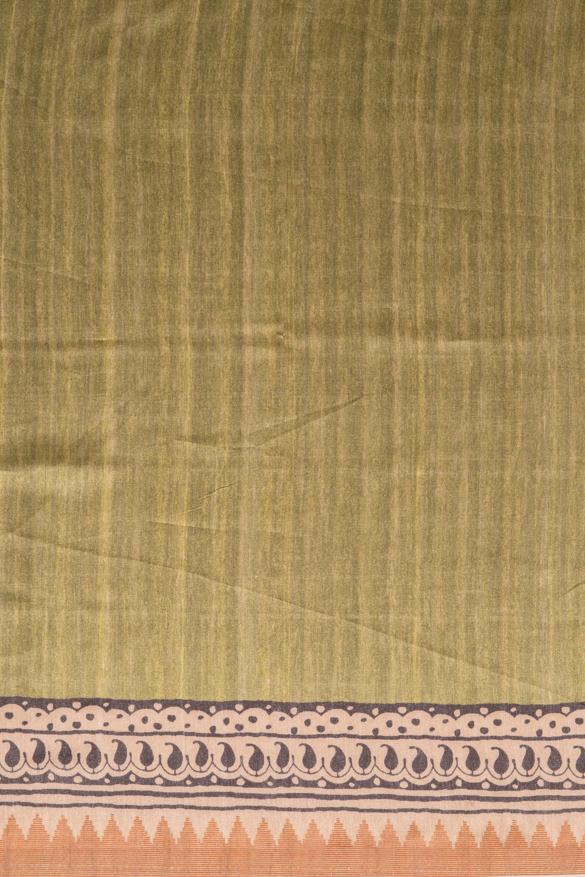 Green Dupion Silk Saree with Floral Print