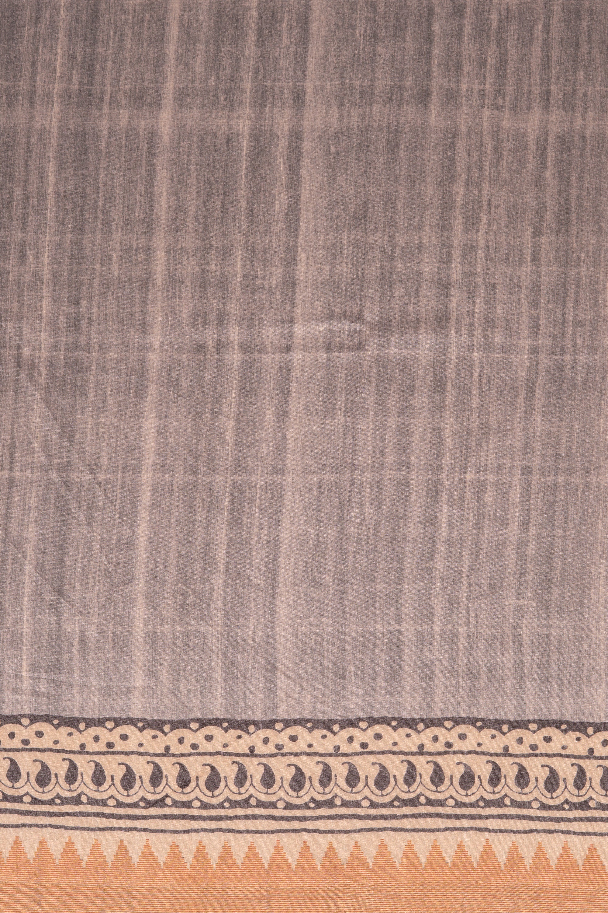 Grey Dupion Silk Saree with Floral Print