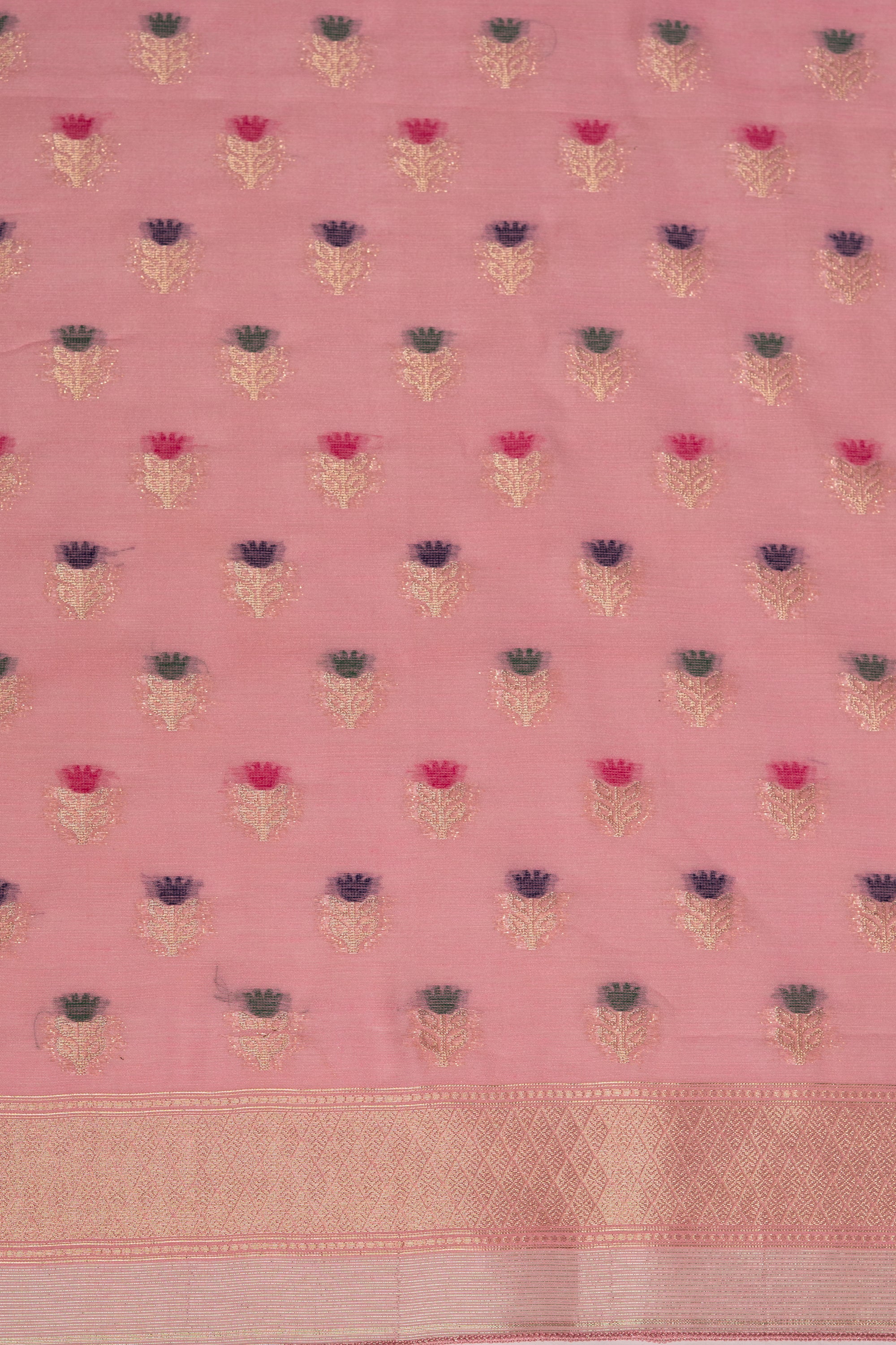 Pastel Pink Tissue Silk Saree