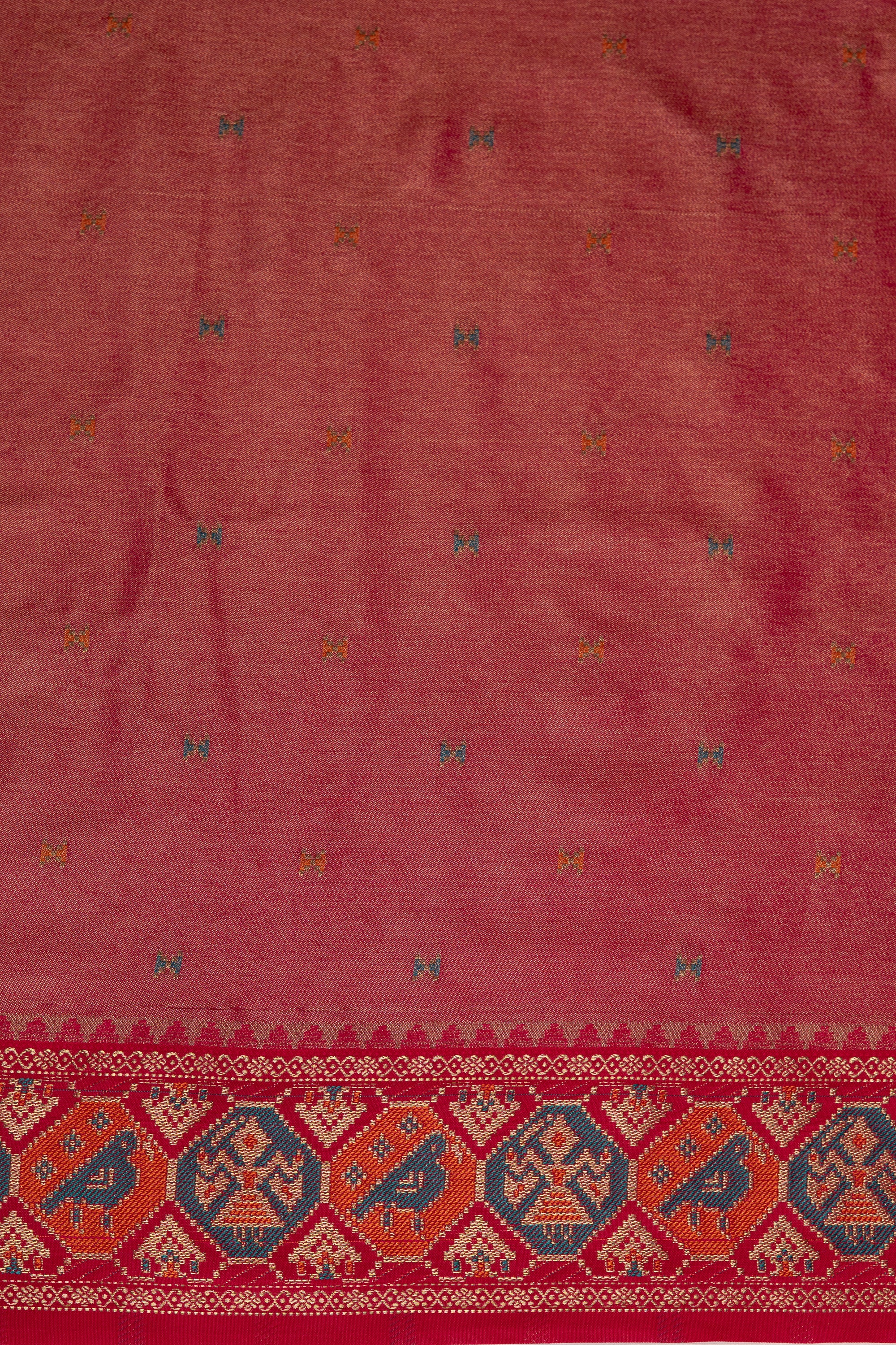 Cream Tissue Silk Patola Saree