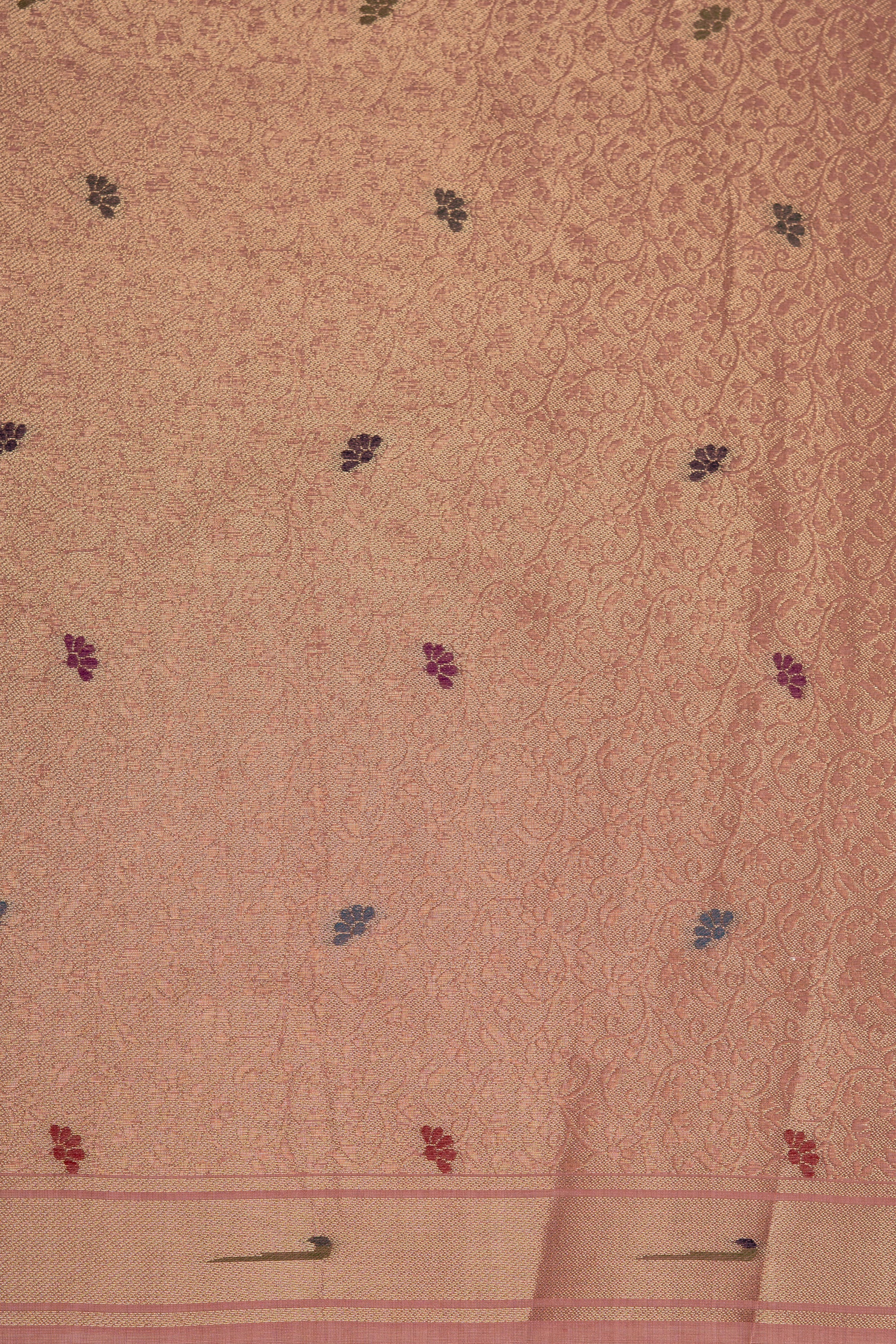 Dusty Pink Cotton Paithani Saree