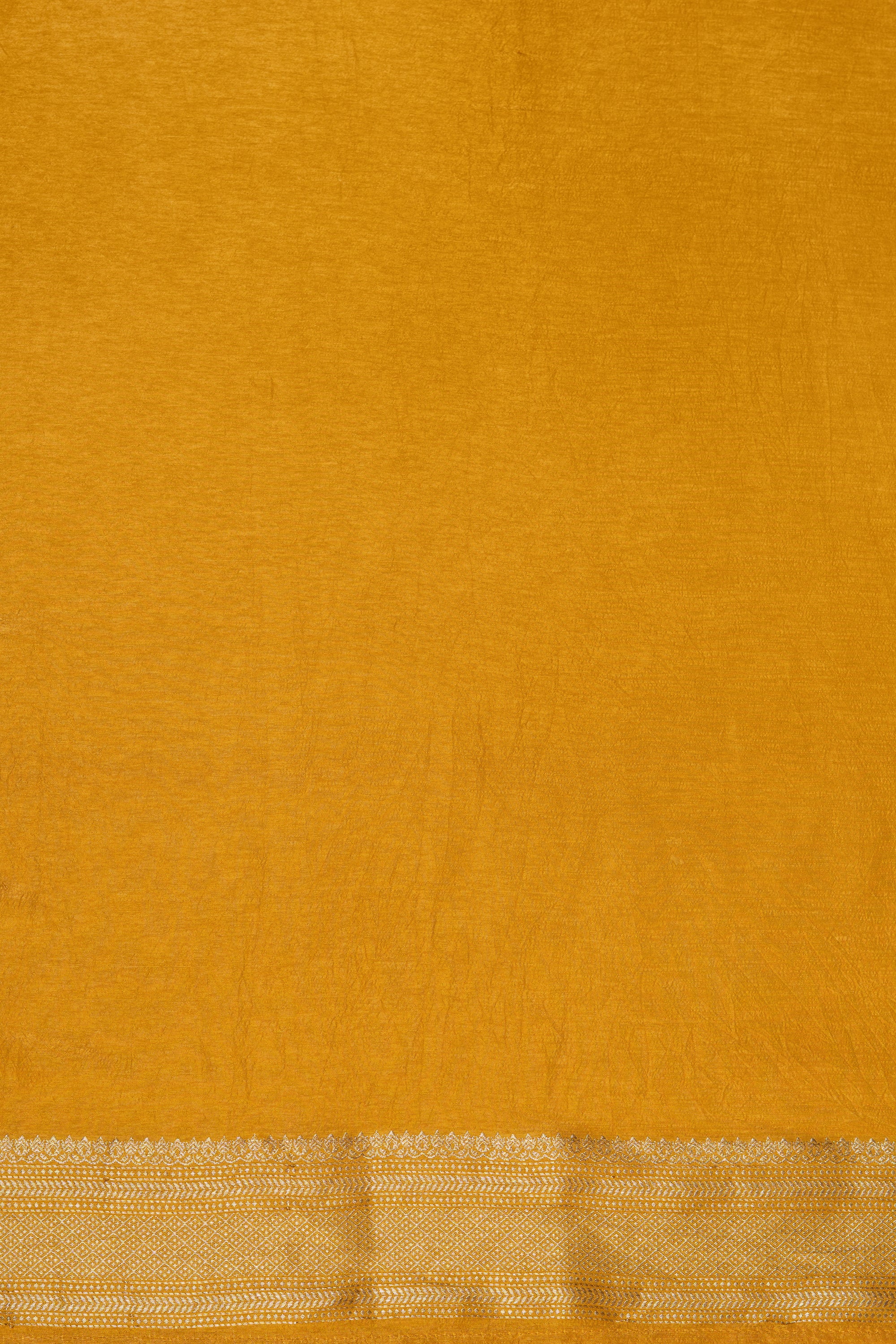 Mustard Yellow Dola Silk Saree