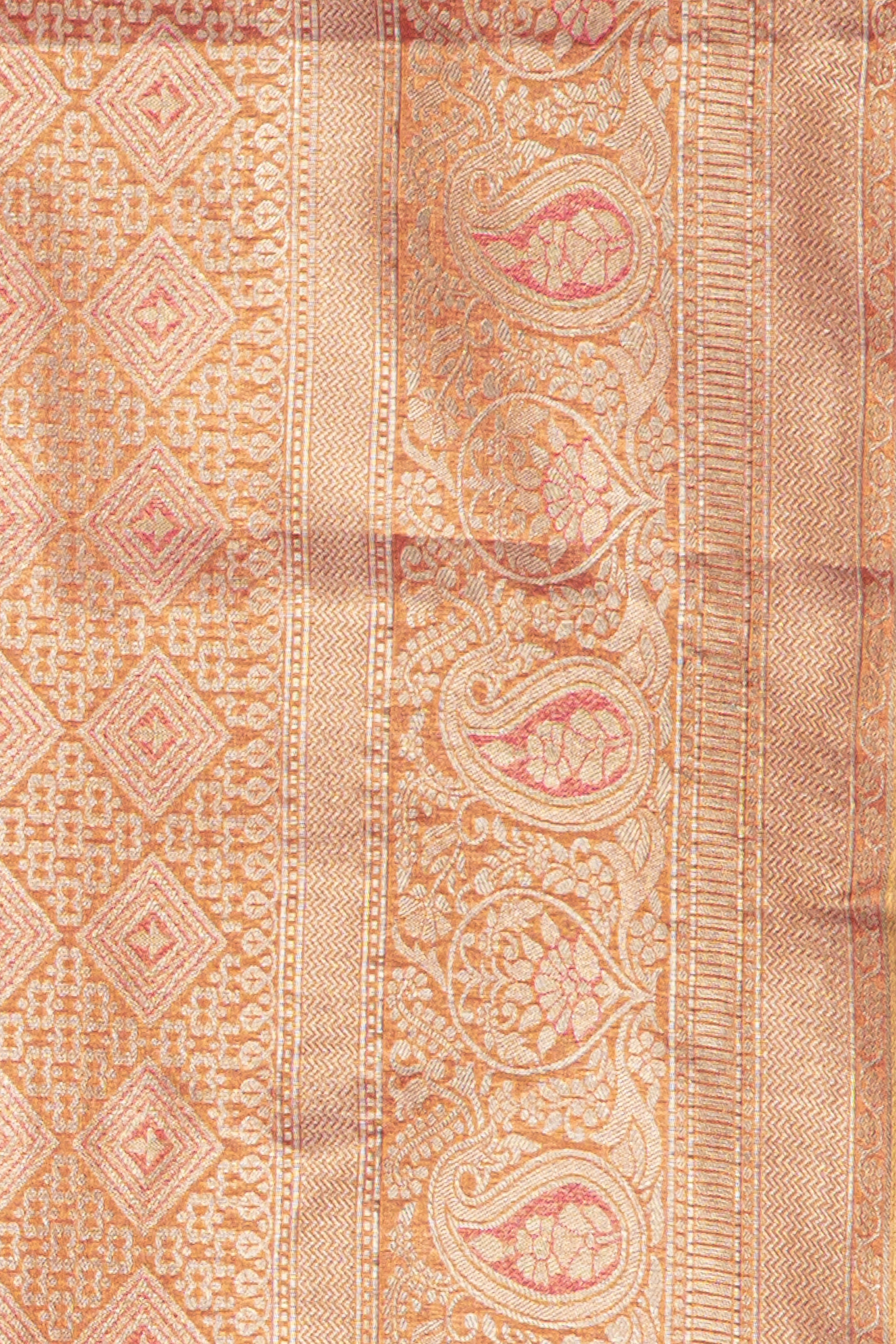 Pastel Pink Tissue Silk Kanjivaram Brocade Saree