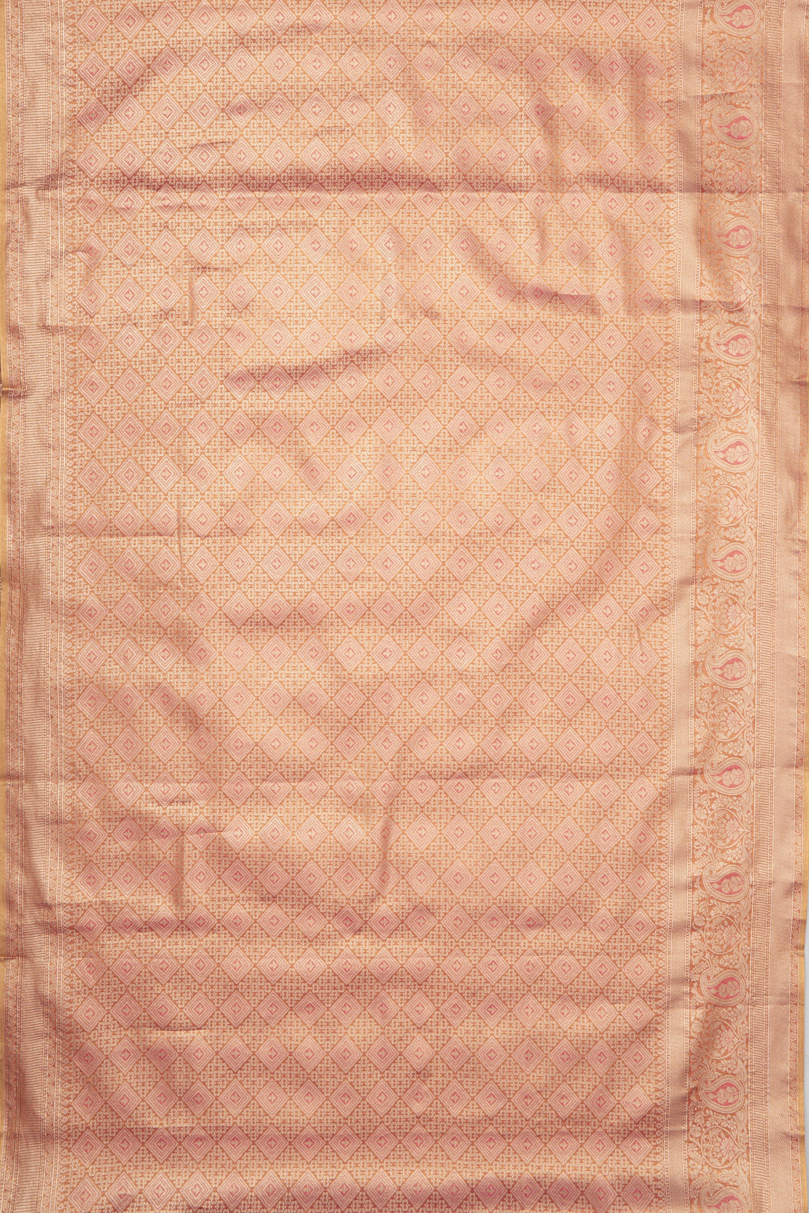 Pastel Pink Tissue Silk Kanjivaram Brocade Saree