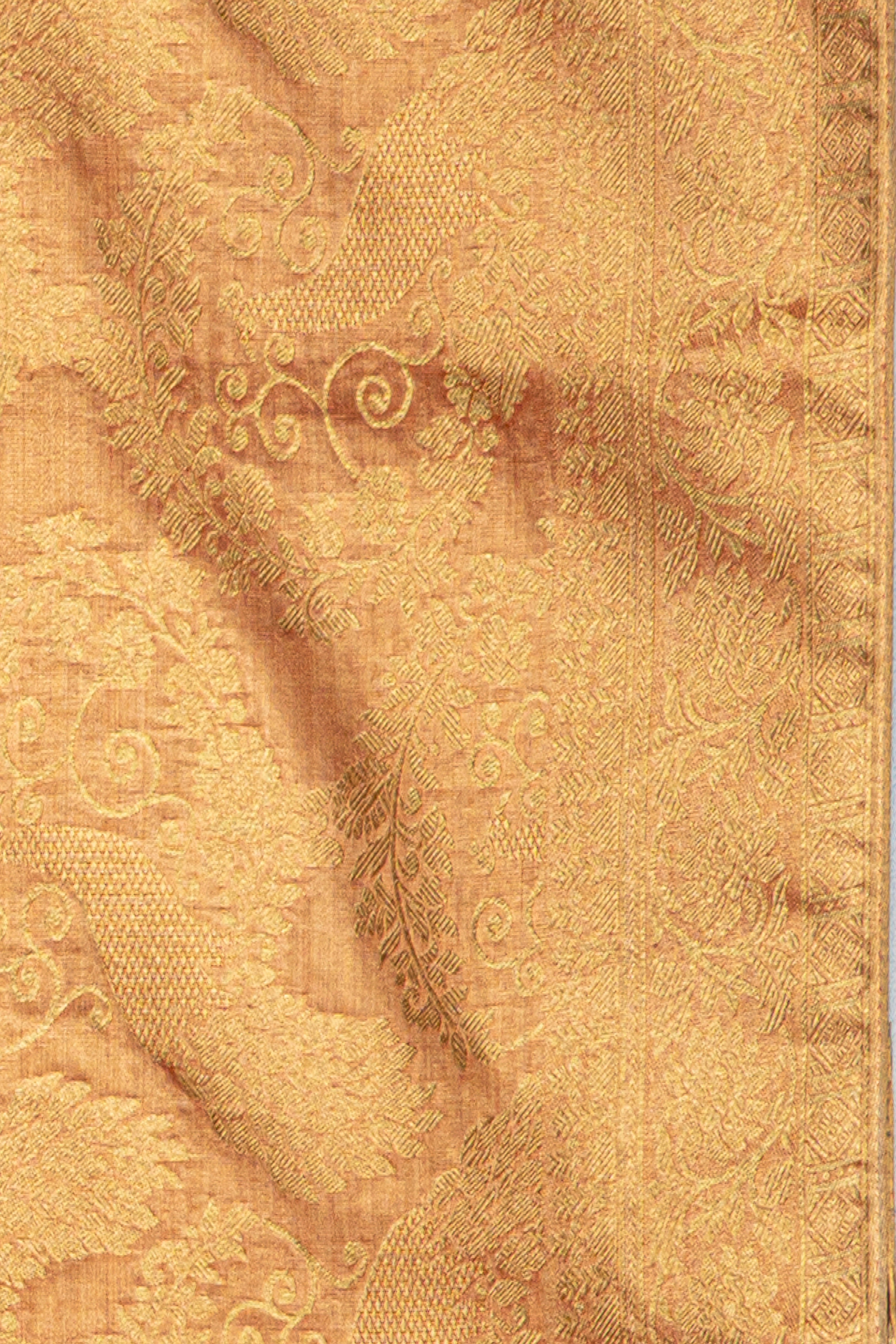 Orange Tissue Silk Kanjivaram Brocade Saree