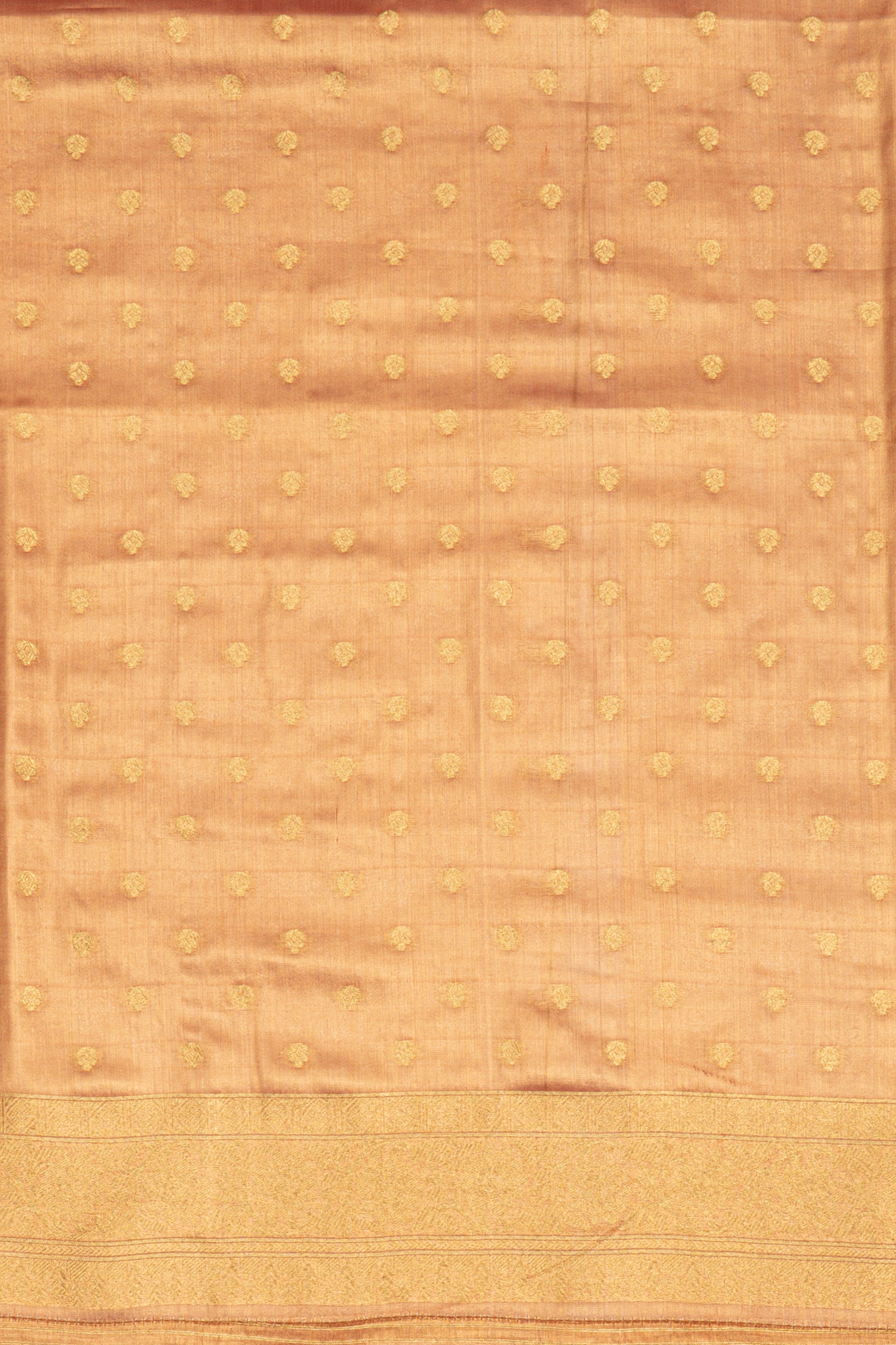Orange Tissue Silk Kanjivaram Brocade Saree