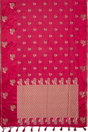 Rani Pink Dola Silk Saree with a Soft Silk border