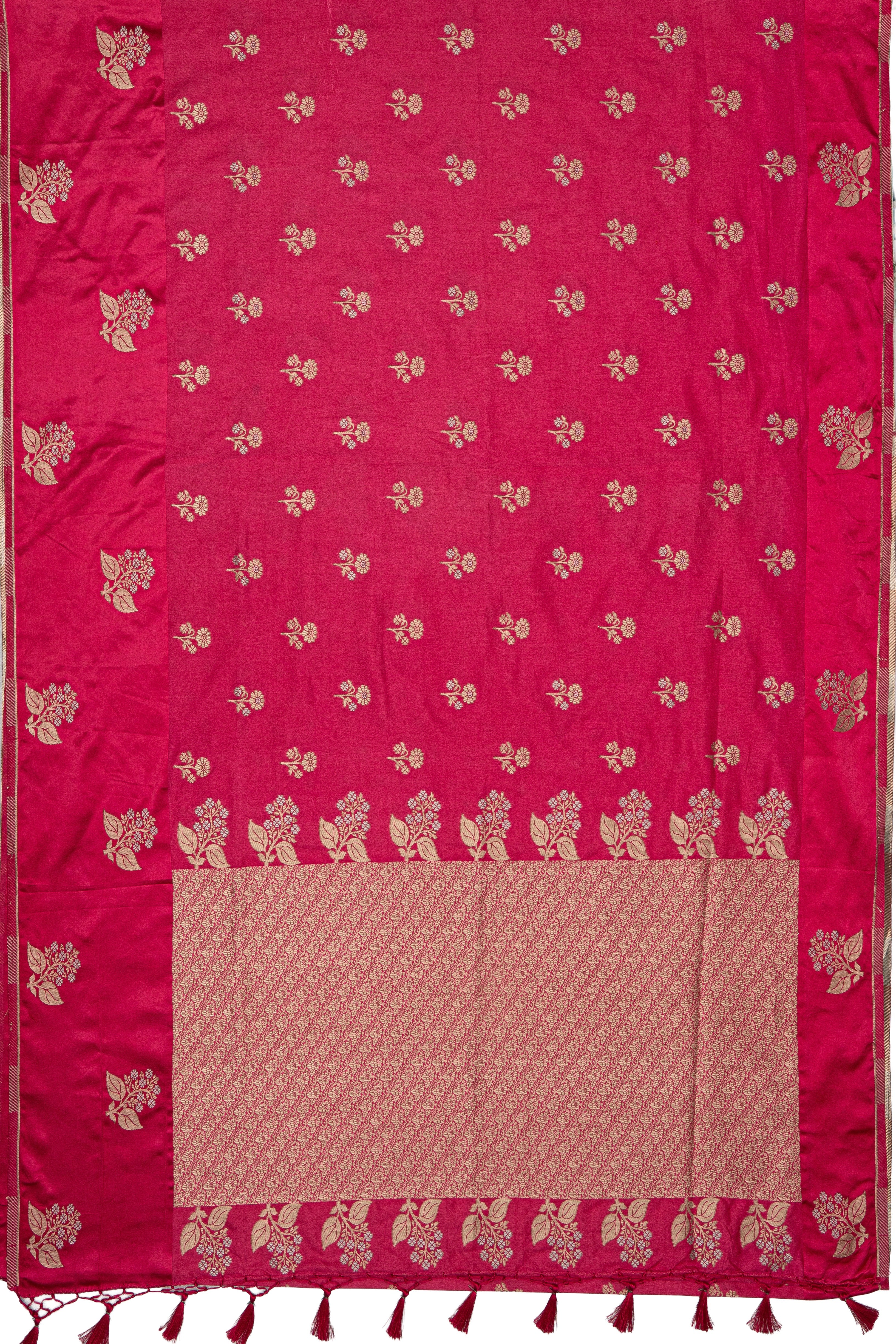Rani Pink Dola Silk Saree with a Soft Silk border