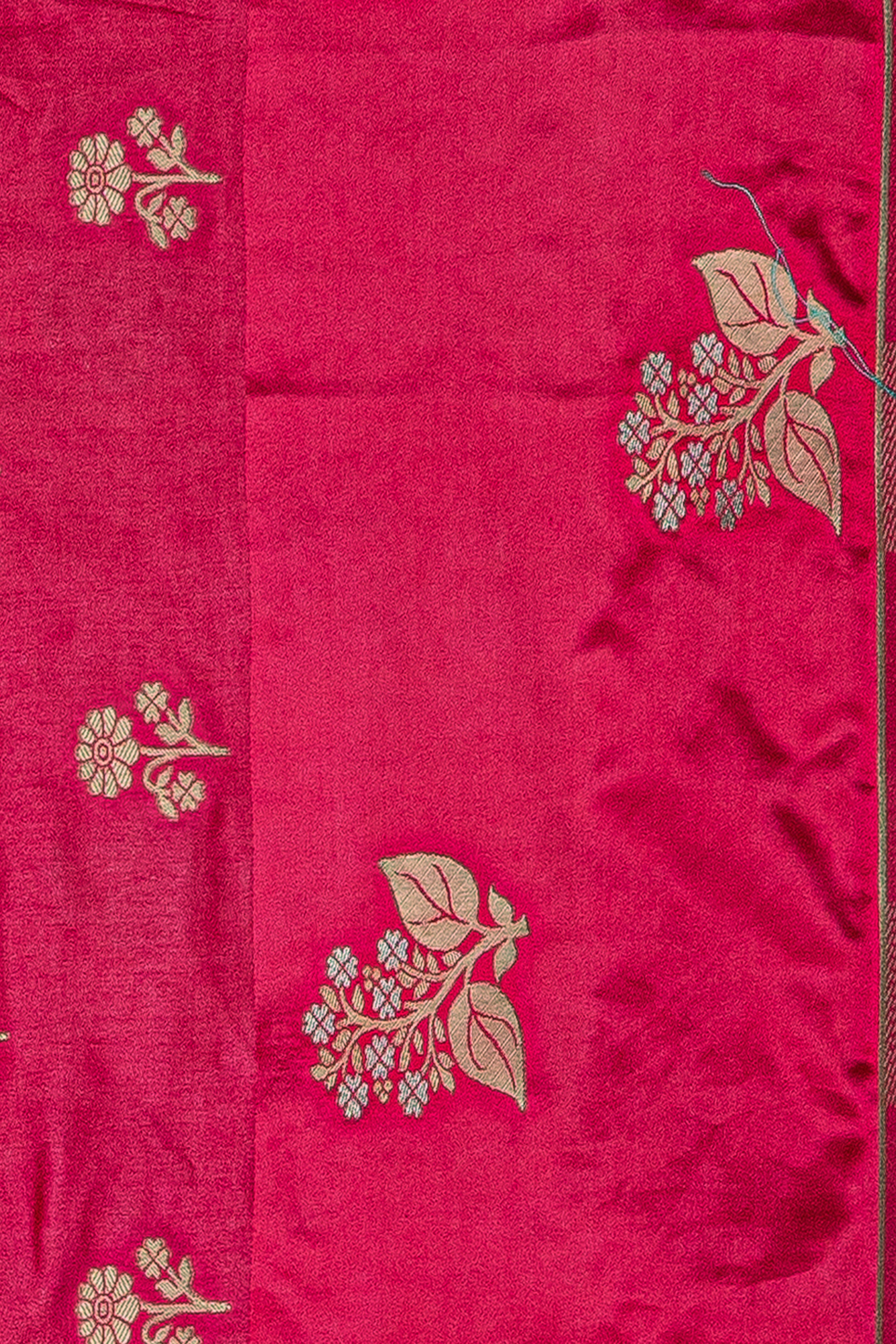 Rani Pink Dola Silk Saree with a Soft Silk border