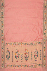 Pink Tussar Silk Paithani Saree with Asawali Border