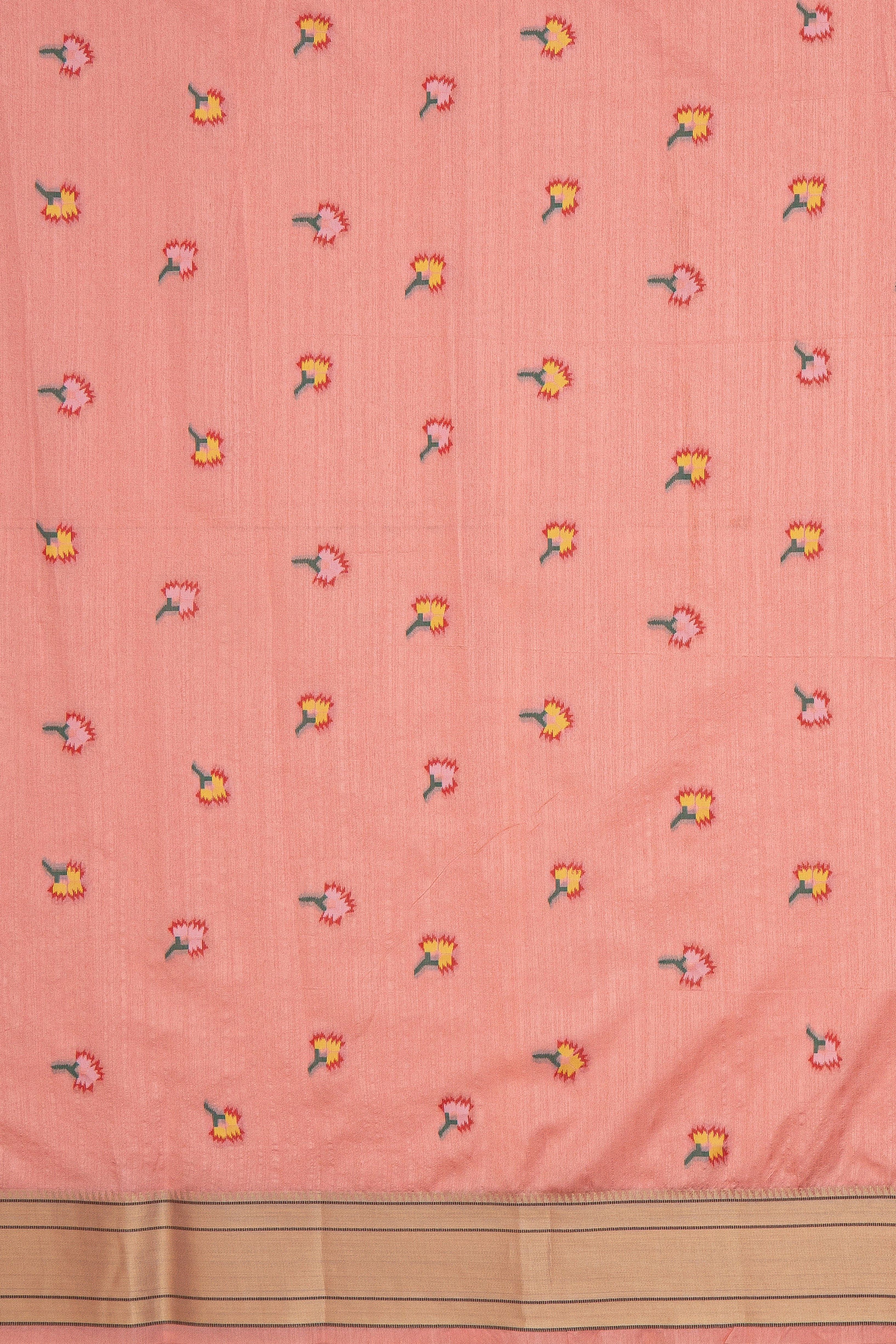 Pink Tussar Silk Paithani Saree with Asawali Border