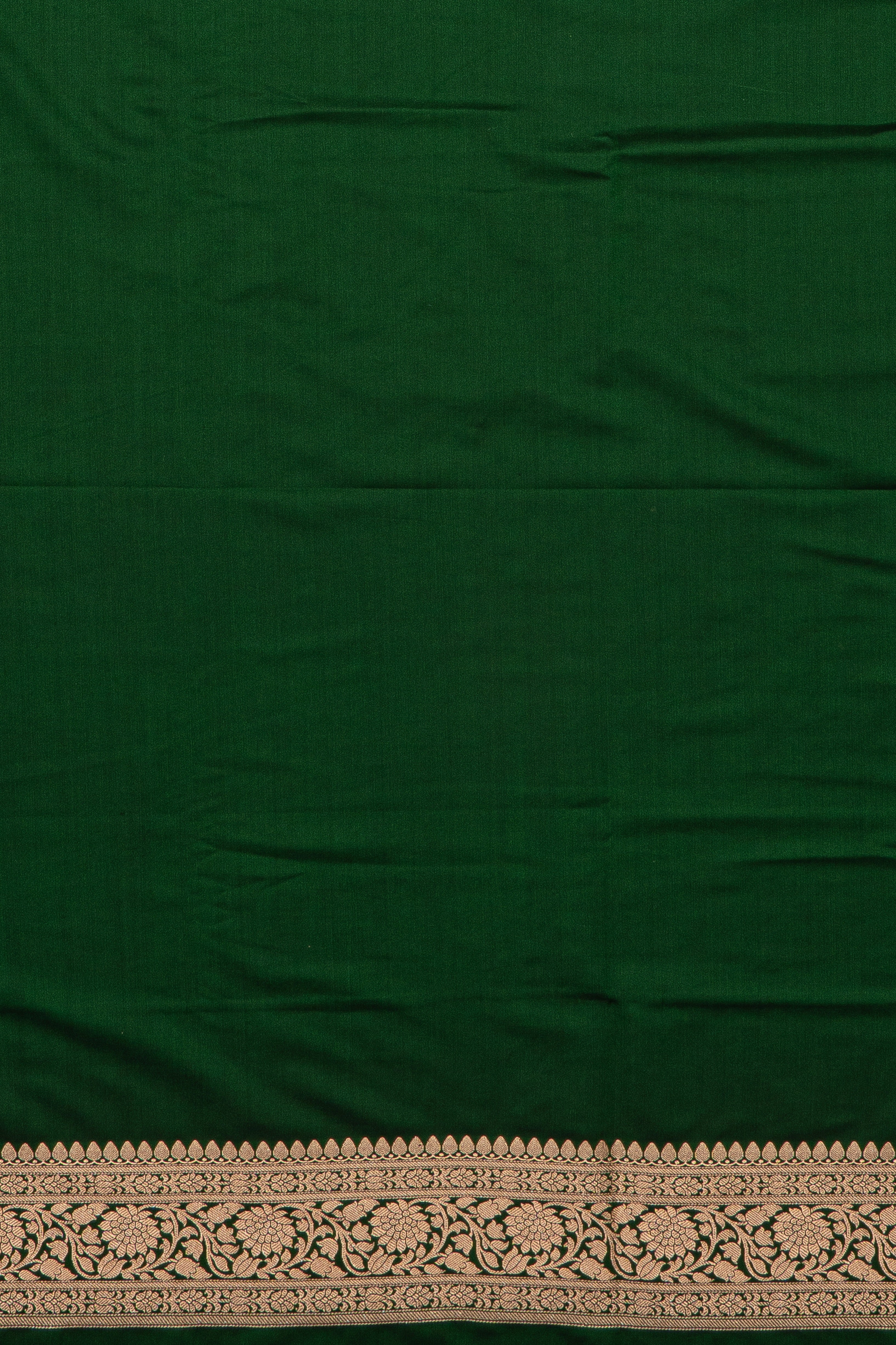 Bottle Green Soft Silk Banarasi Saree with Jaal pattern