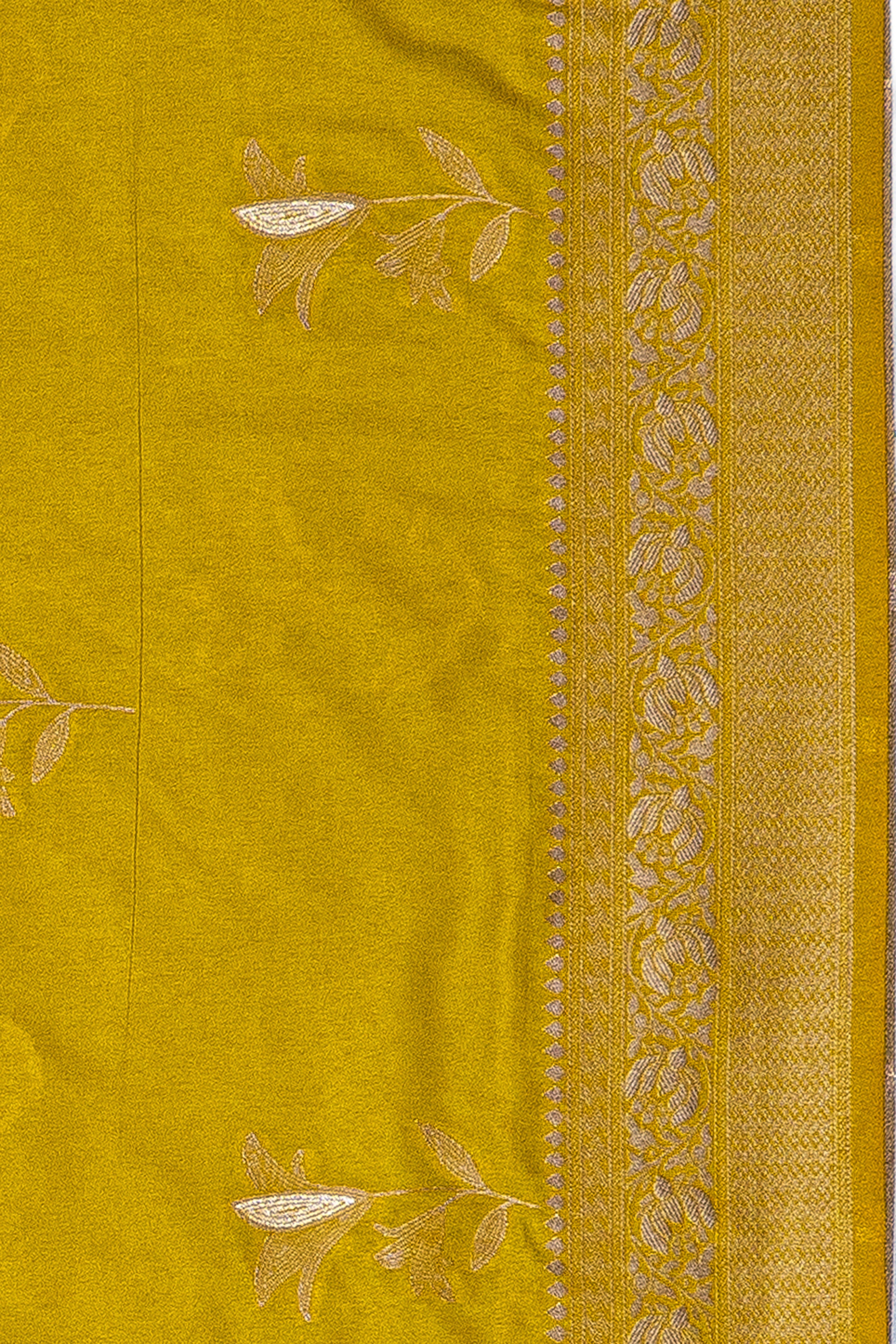 Yellow Dola Silk Banarasi Saree