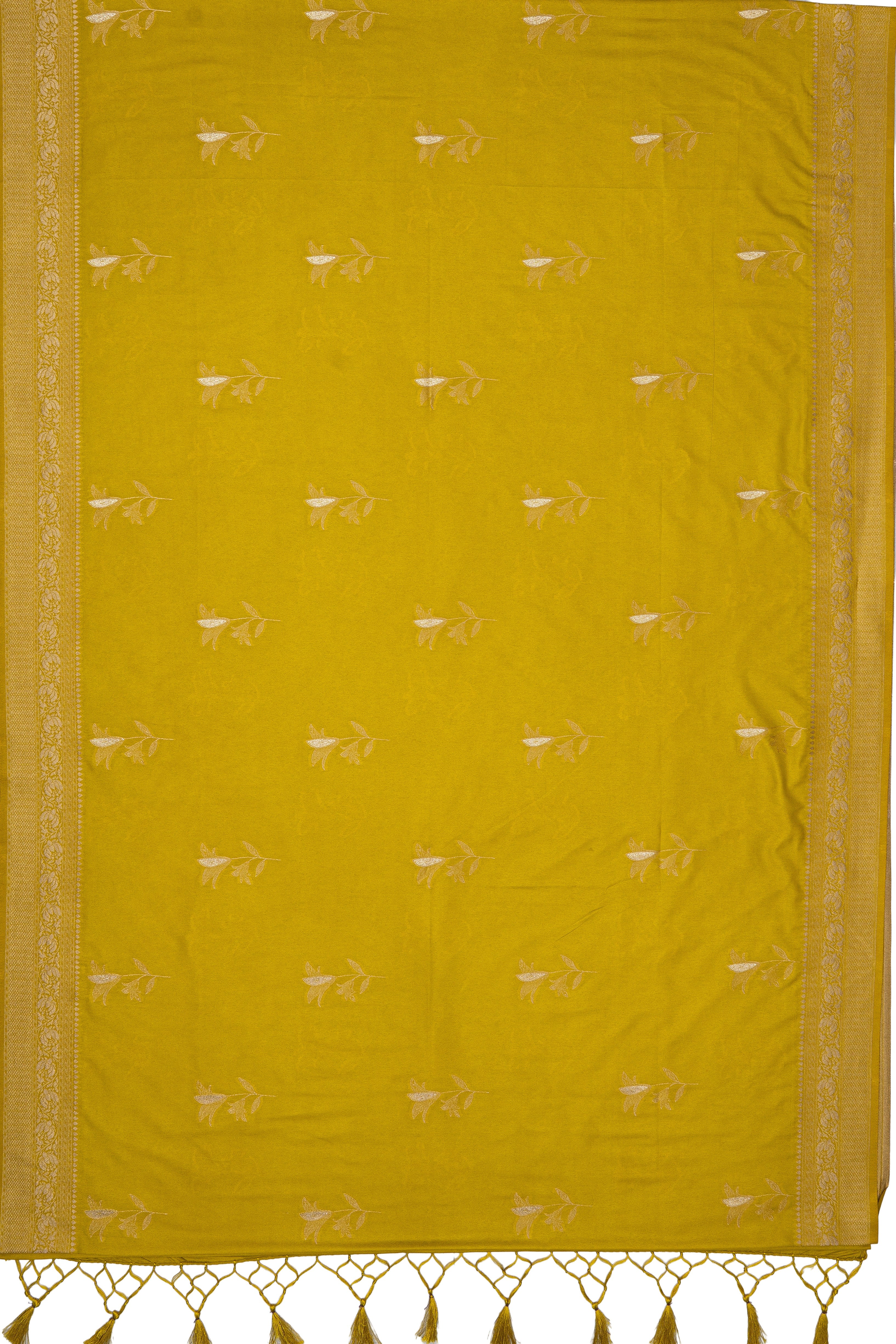 Yellow Dola Silk Banarasi Saree
