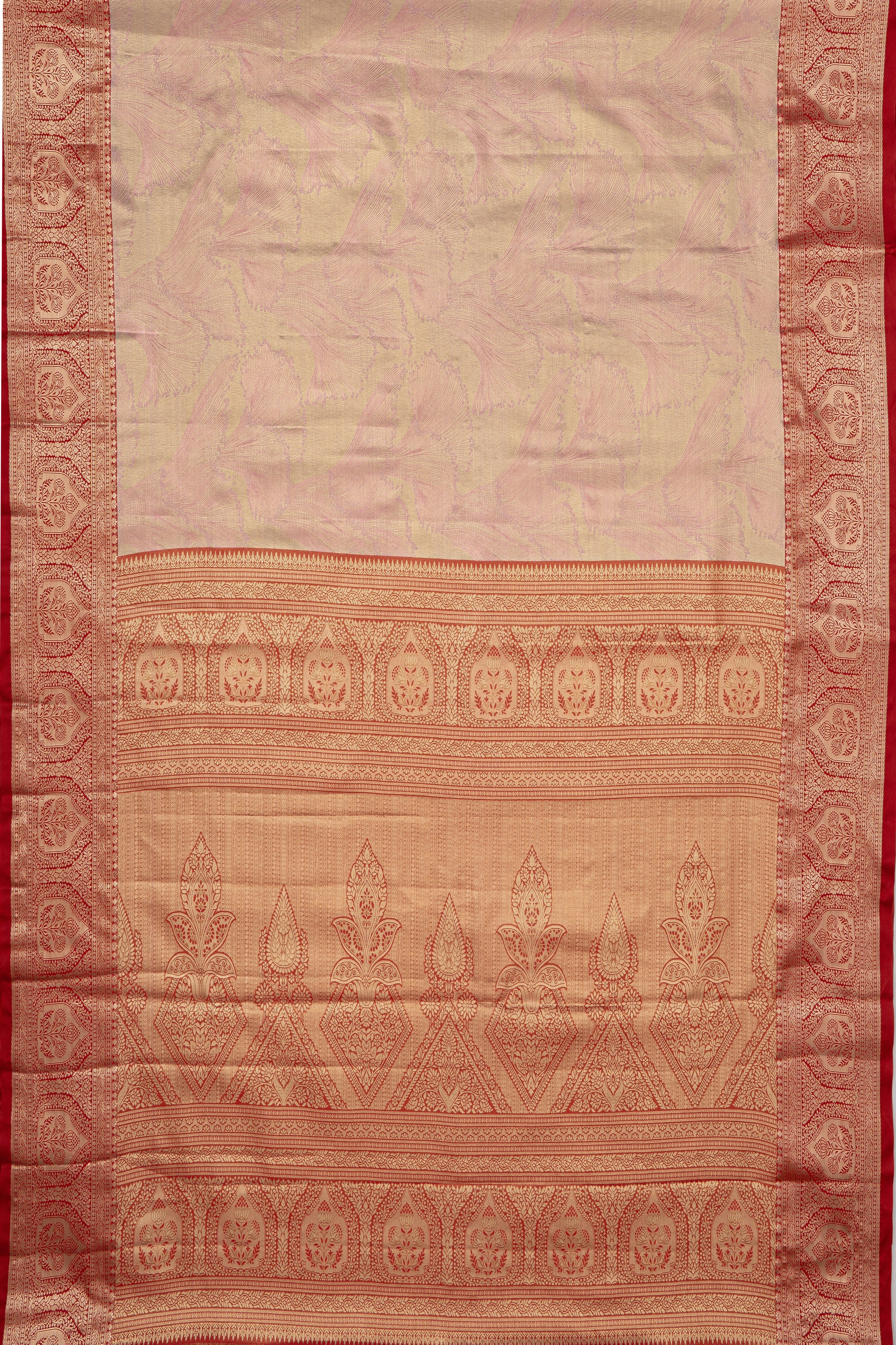 Cream Tissue Silk Saree with Floral Pattern