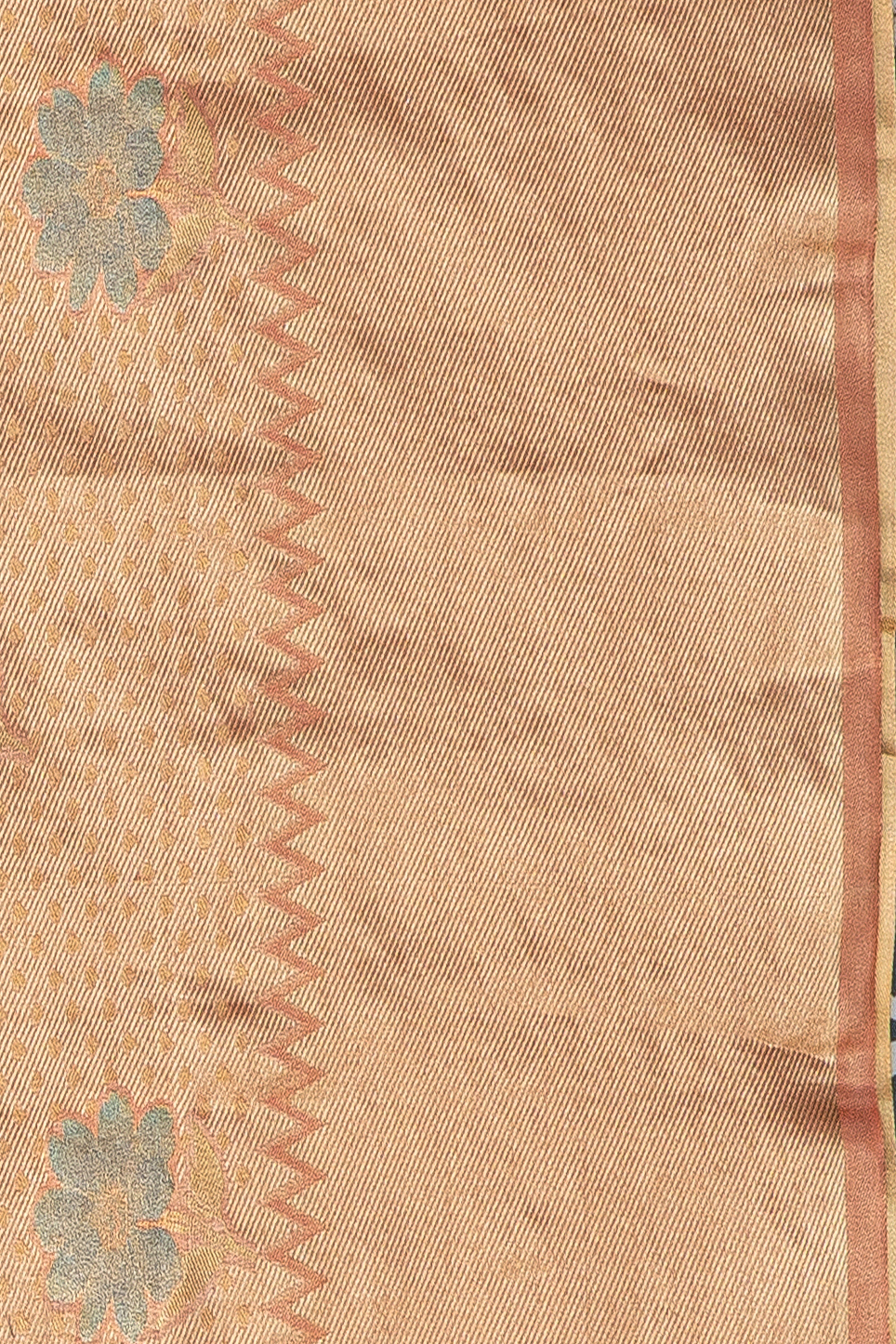 Peach Tissue Silk Kanchi Brocade Saree