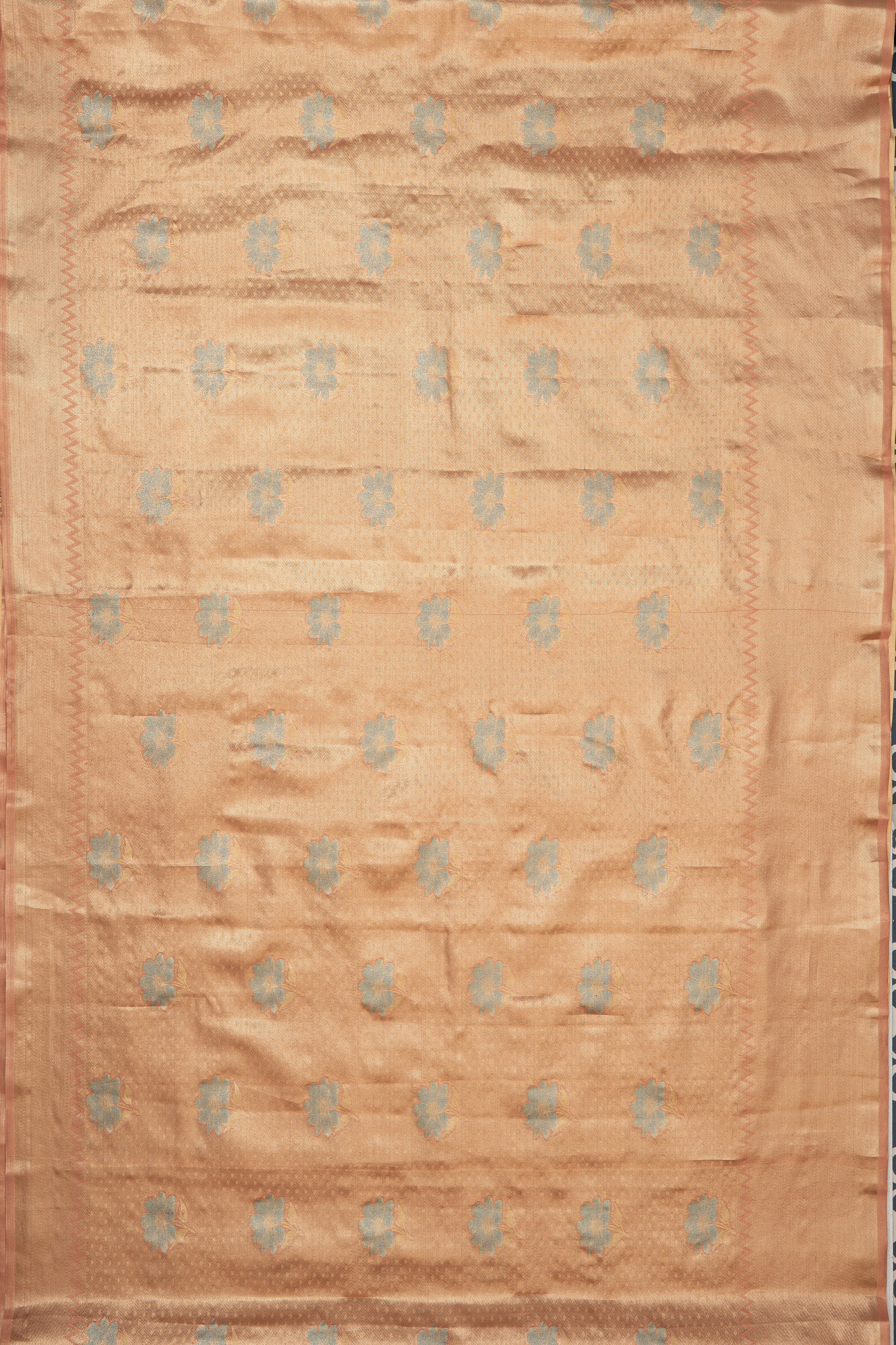 Peach Tissue Silk Kanchi Brocade Saree