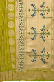 Lime Green Apurva Silk Nath Paithani Saree