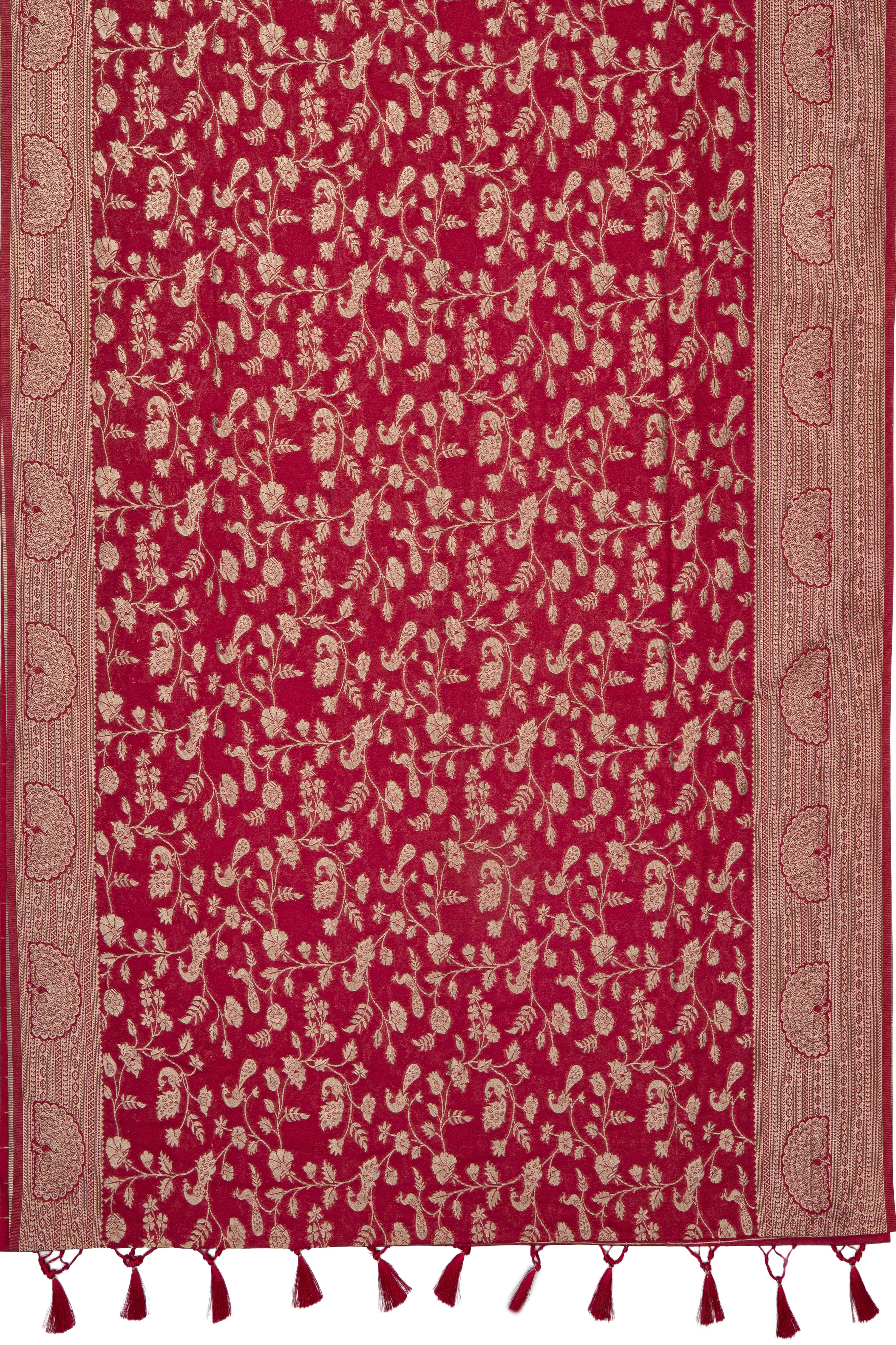 Rani Pink Katan Silk Banarasi Brocade Saree