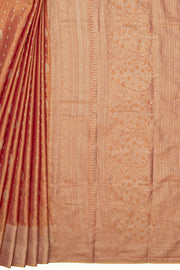 Blush Pink Tissue Silk Saree with Gold and Silver Zari motifs