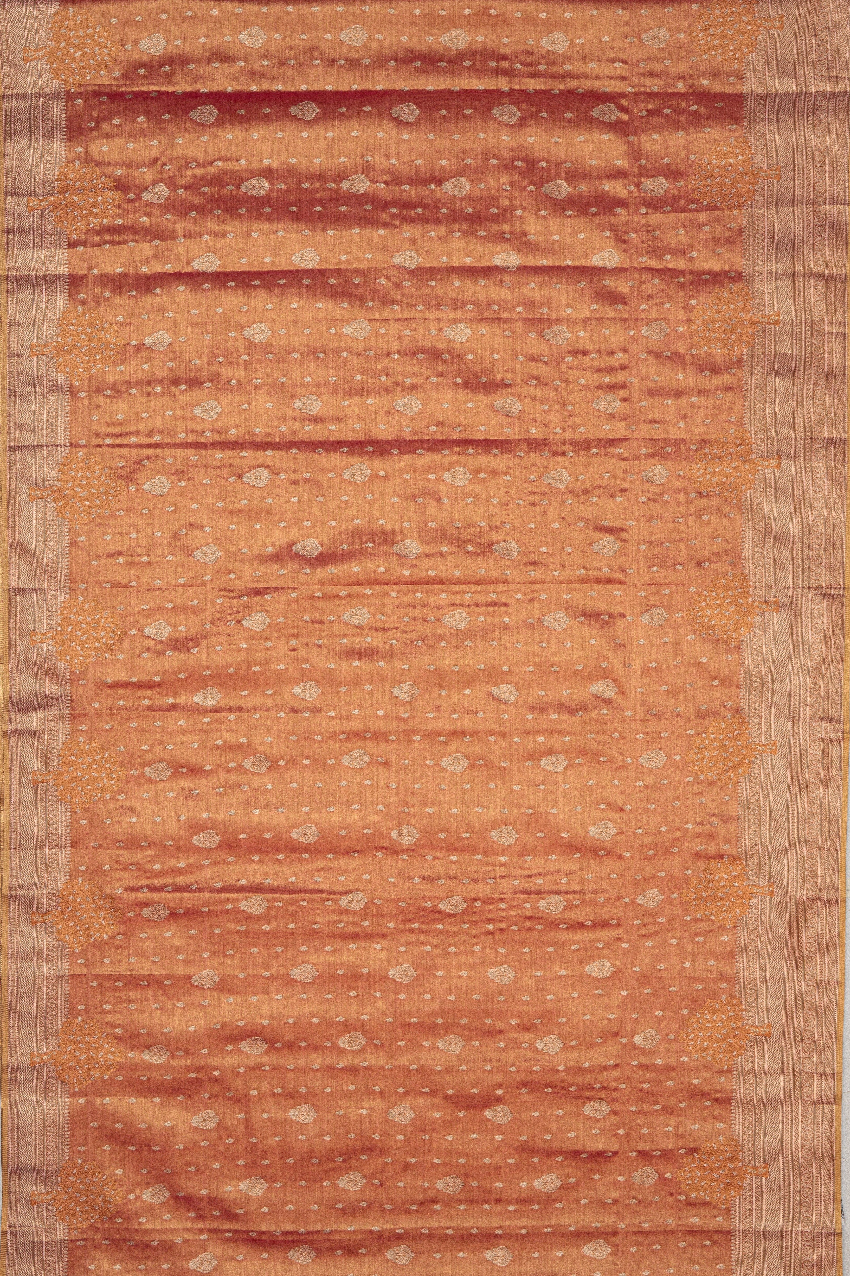 Blush Pink Tissue Silk Saree with Gold and Silver Zari motifs