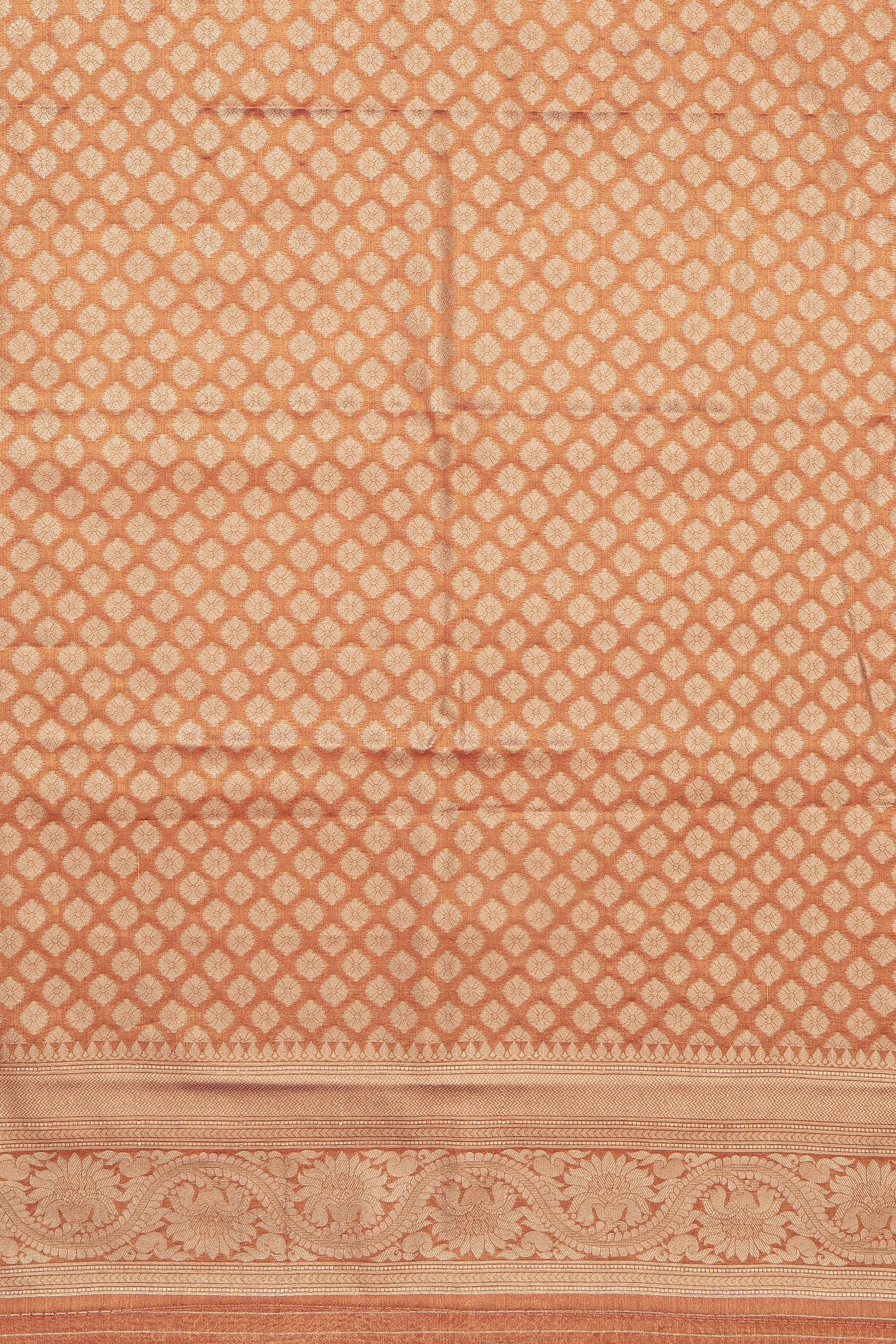 Rose Gold Tissue Silk Saree with Veil pattern