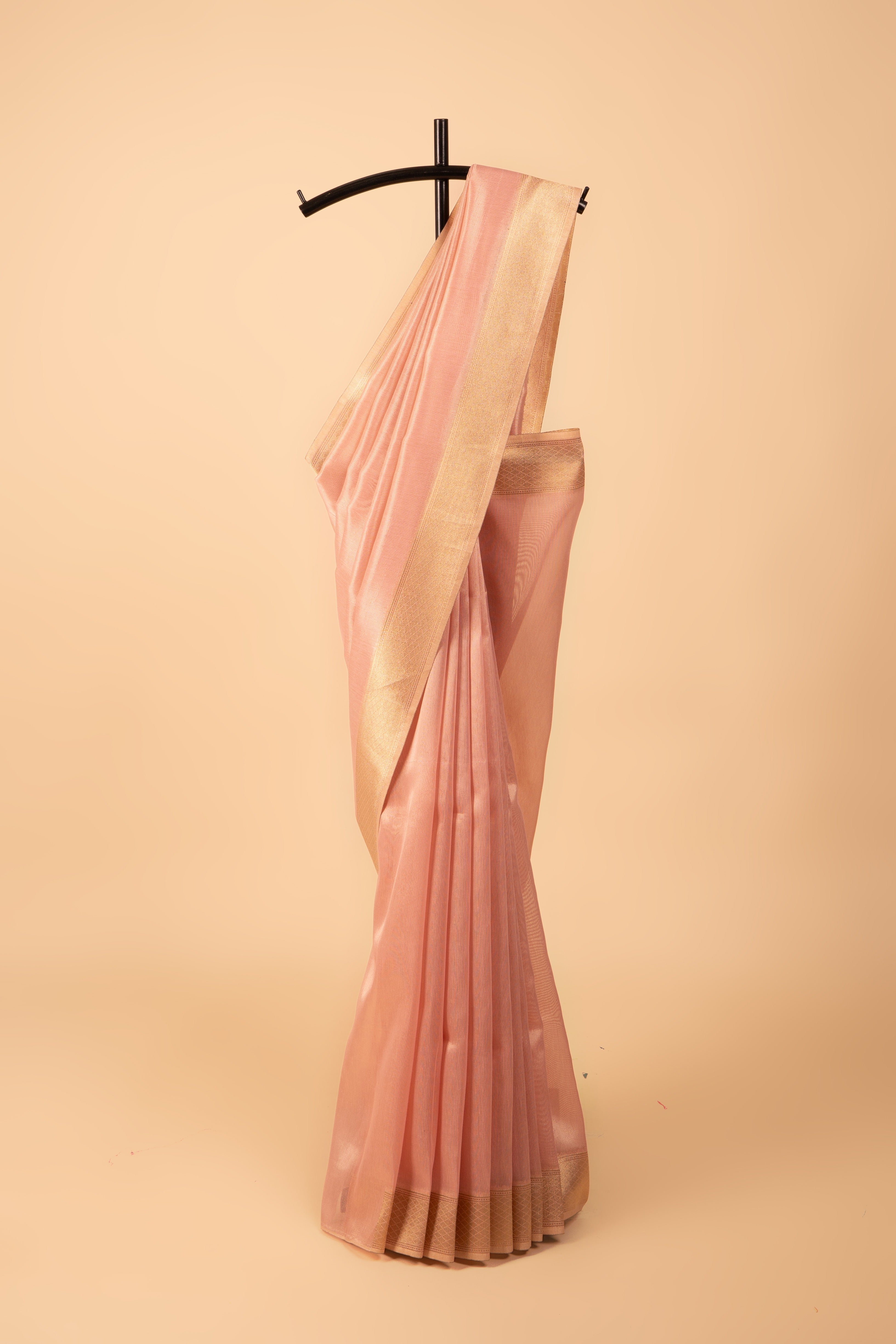 Baby Pink Tissue Silk Saree