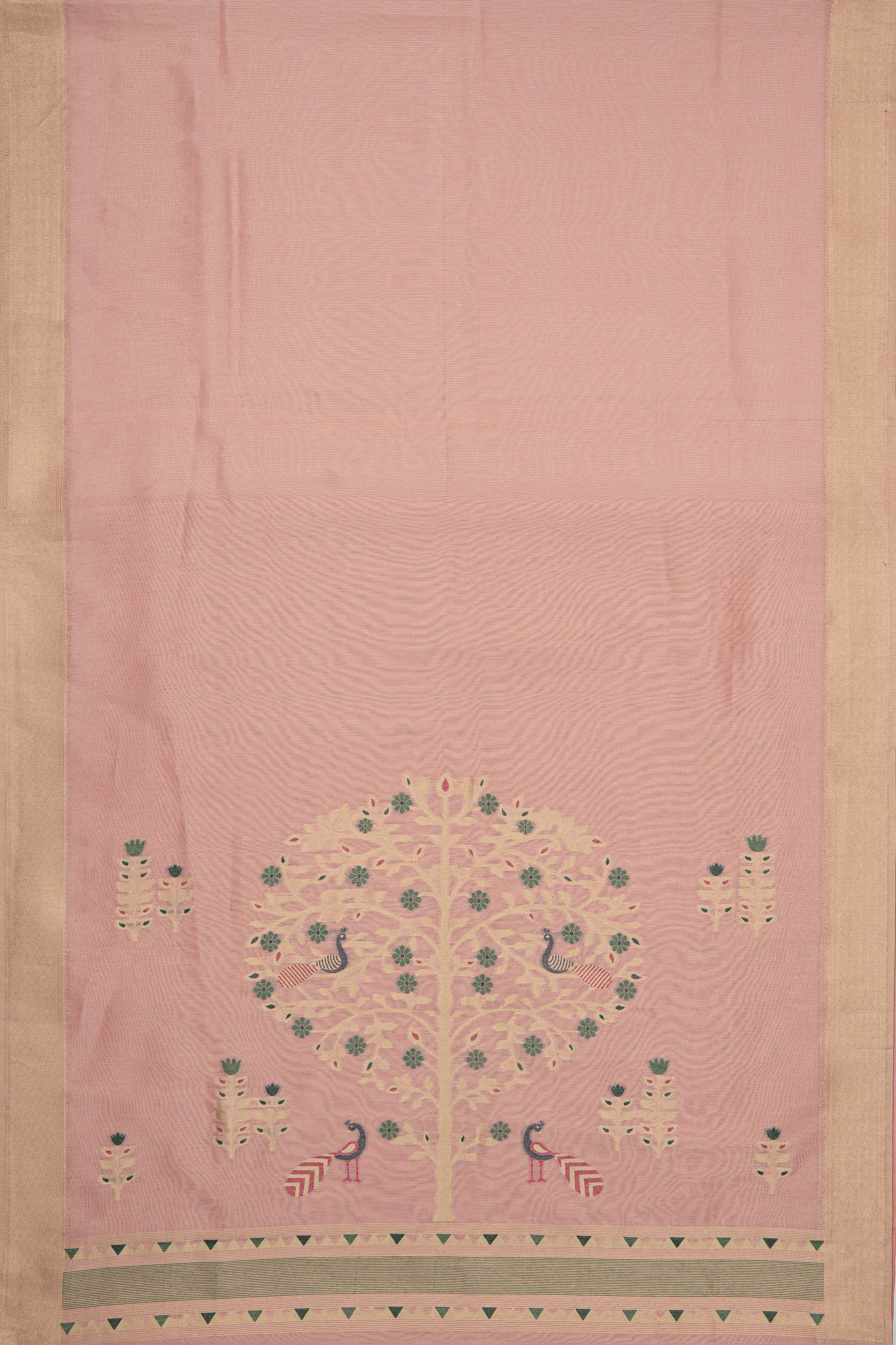 Baby Pink Tissue Silk Saree