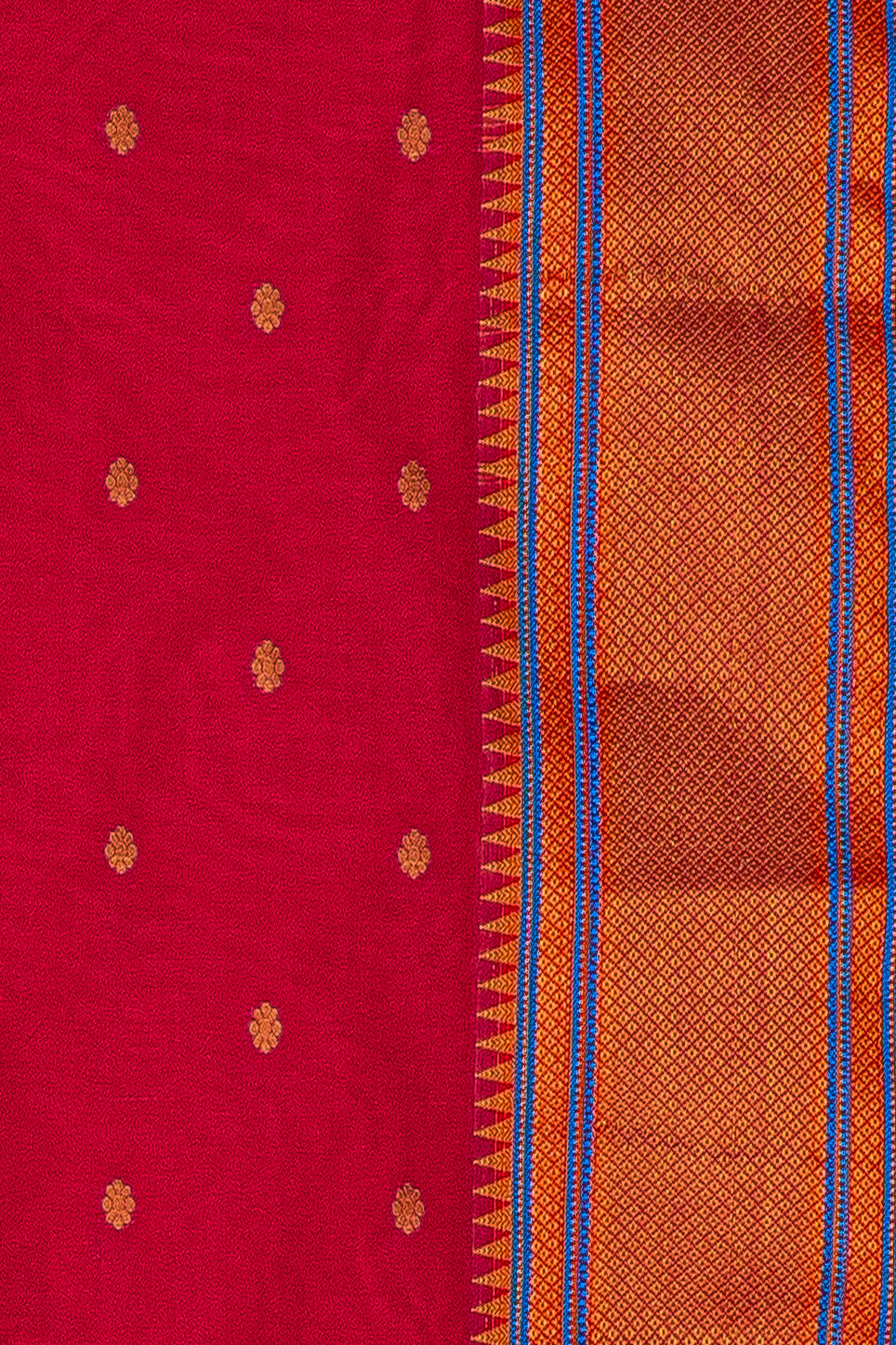 Rani Pink Apurva Silk Paithani Saree with Self border