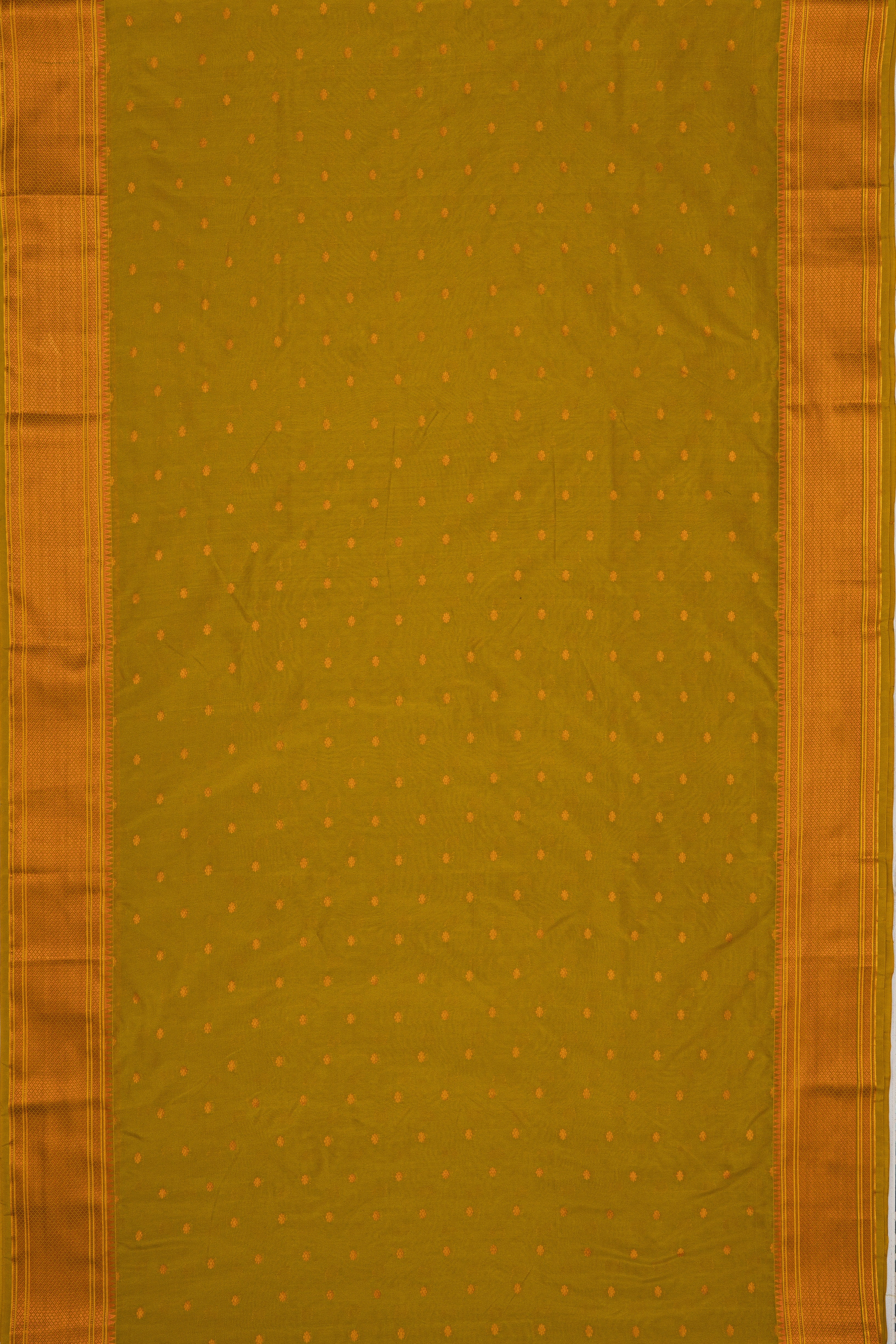 Lime Green Apurva Silk Paithani Saree with Self border