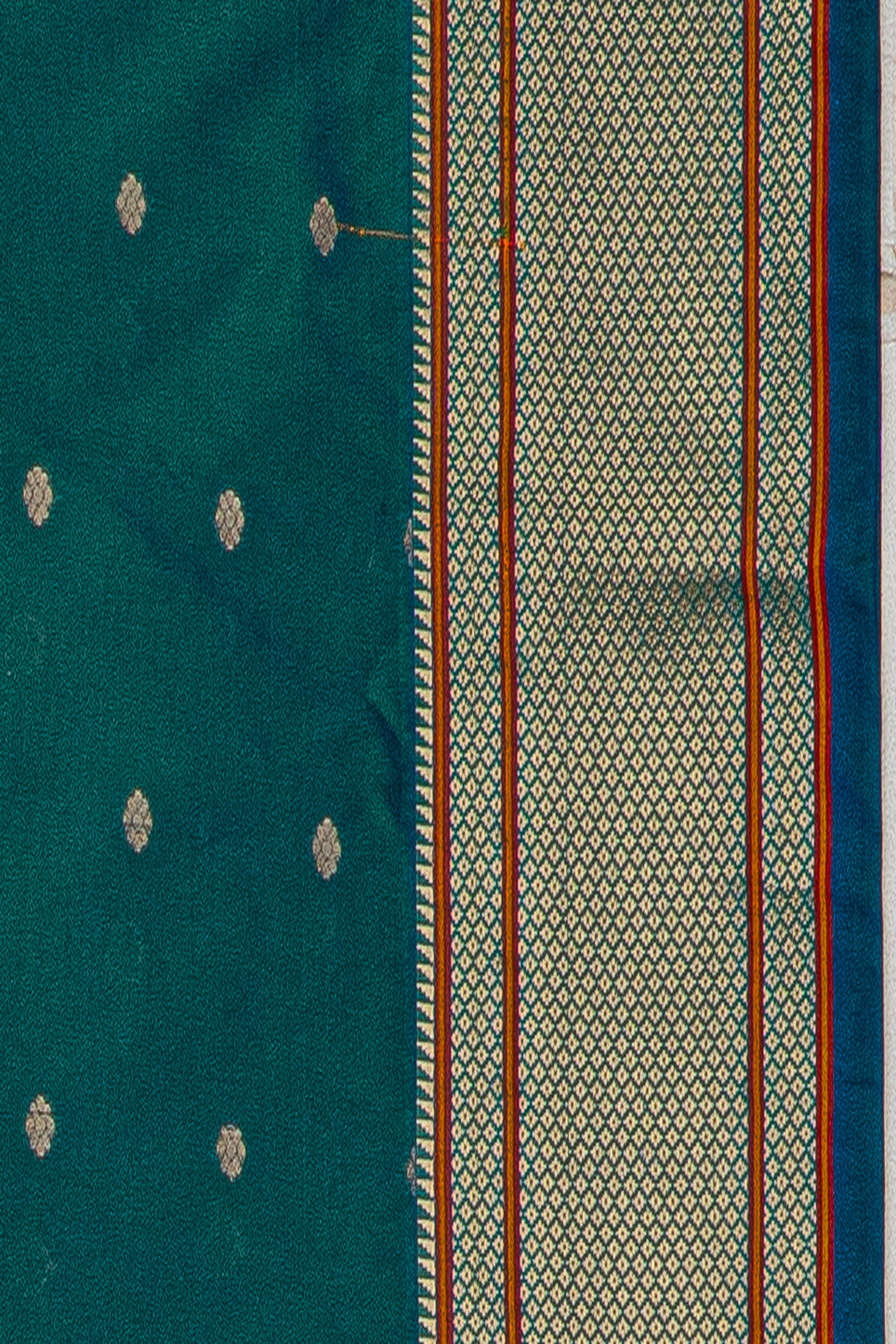 Peacock Blue Apurva Silk Paithani Saree with Self border