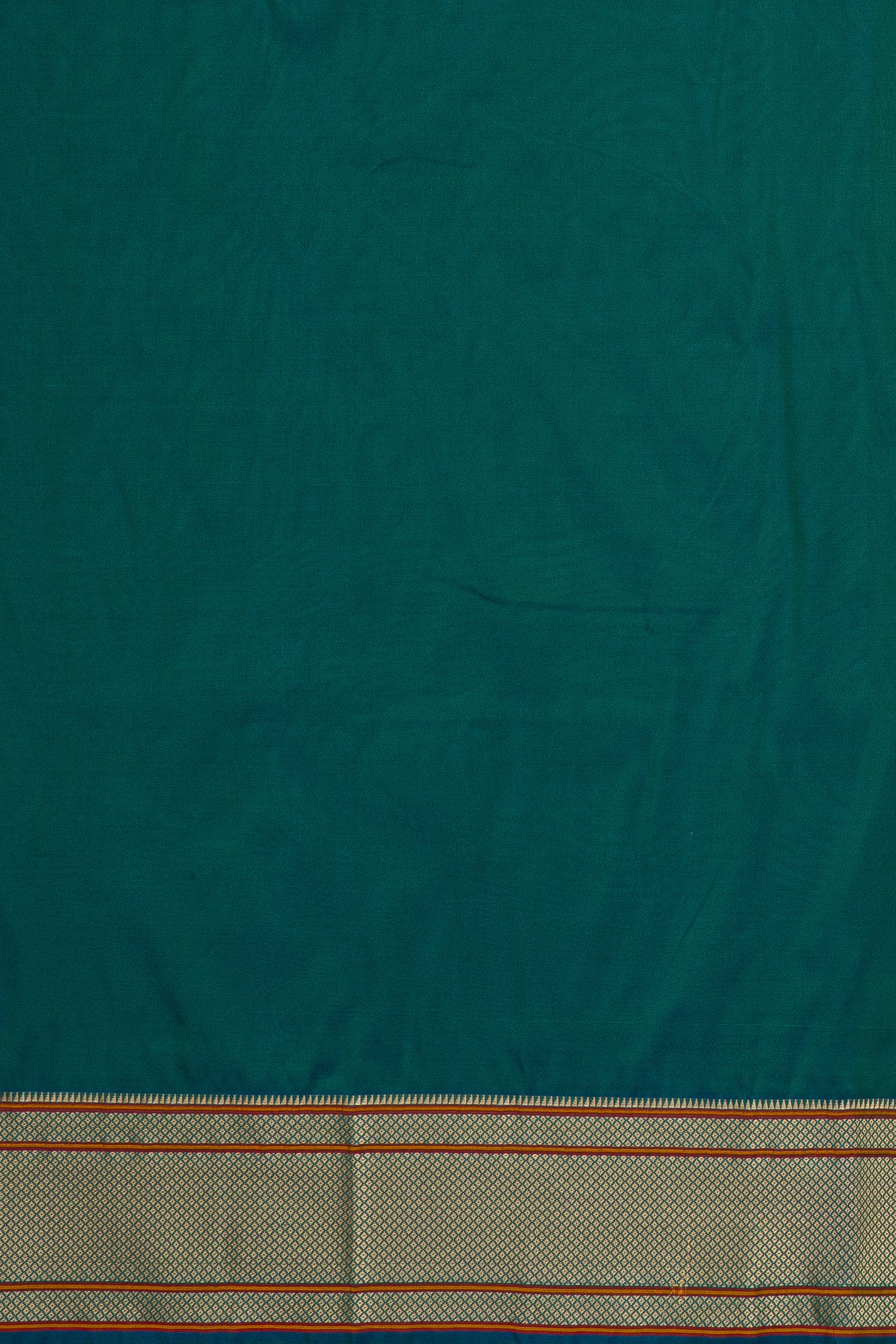 Peacock Blue Apurva Silk Paithani Saree with Self border