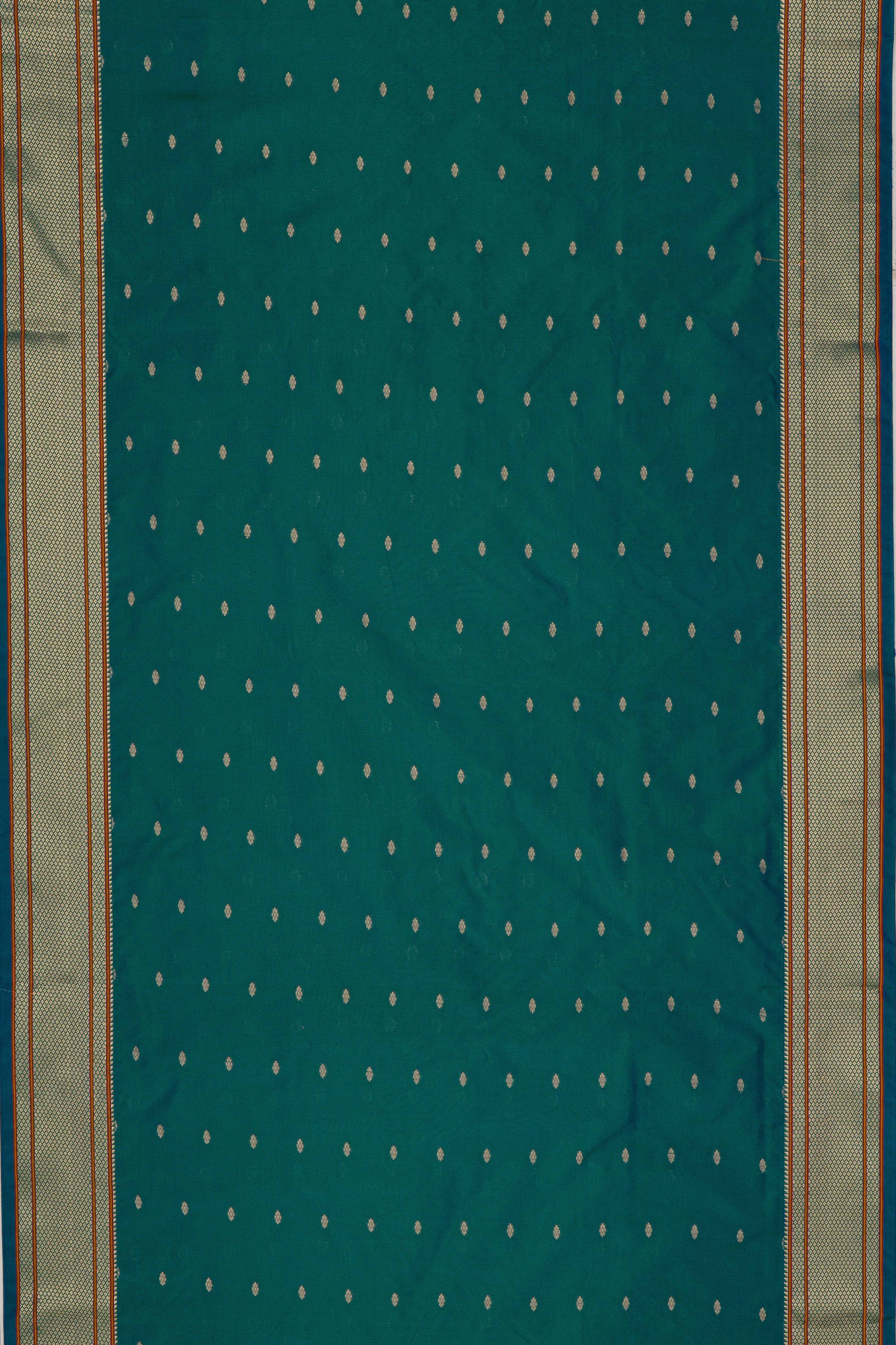 Peacock Blue Apurva Silk Paithani Saree with Self border