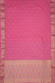 Pink Katan Silk Saree with Veil border