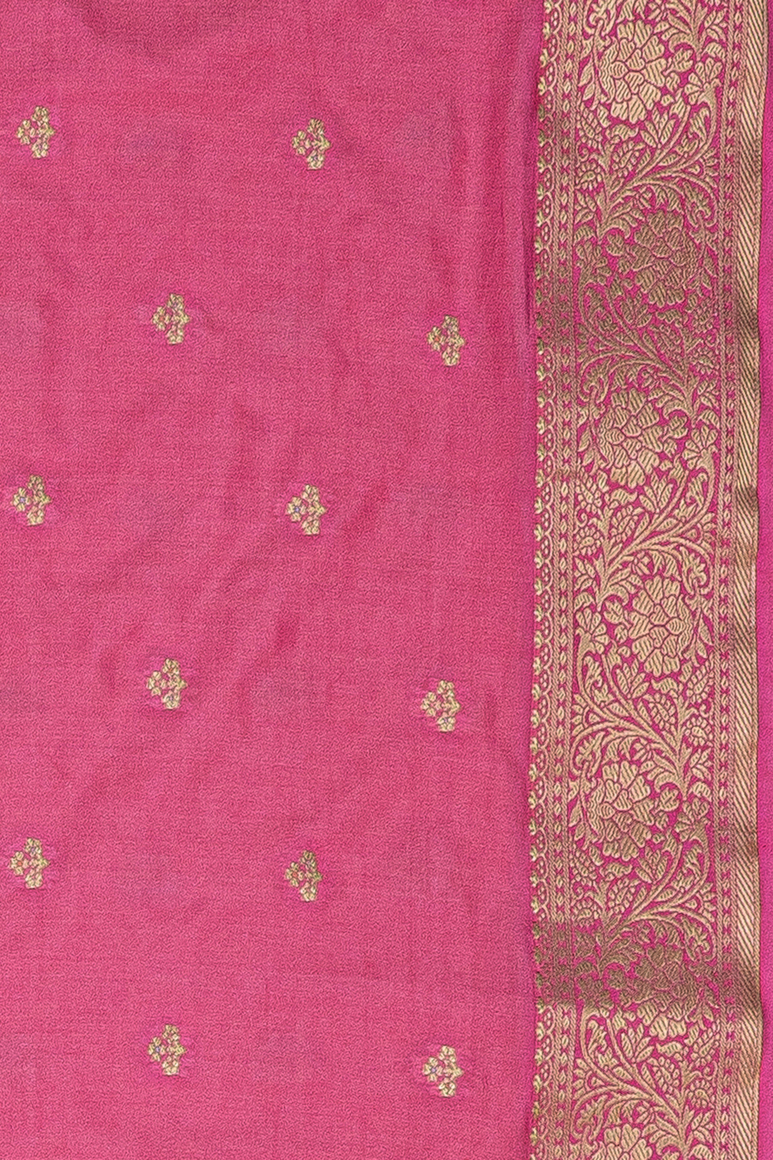 Pink Katan Silk Saree with Veil border